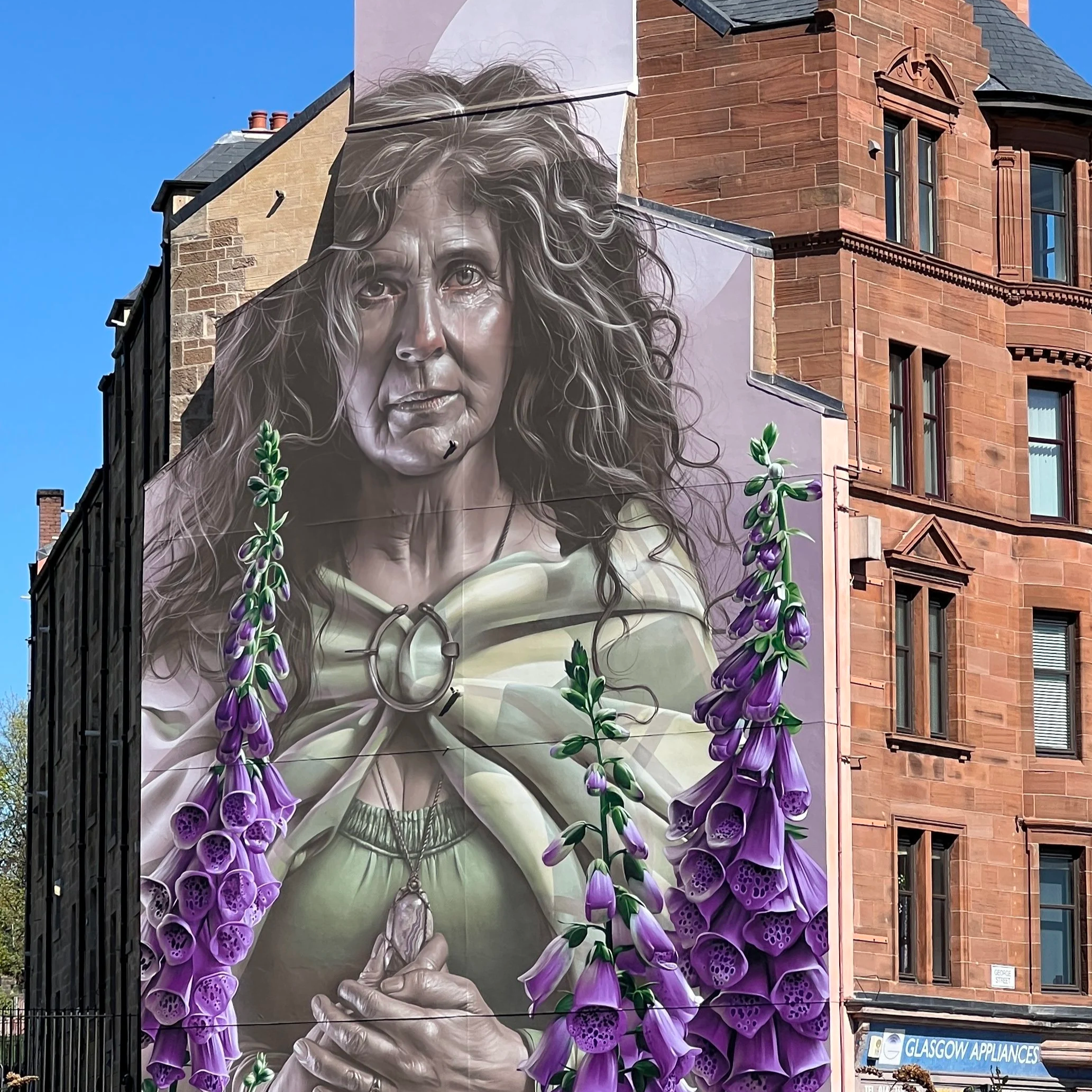 Saint Teneu mural in Glasgow