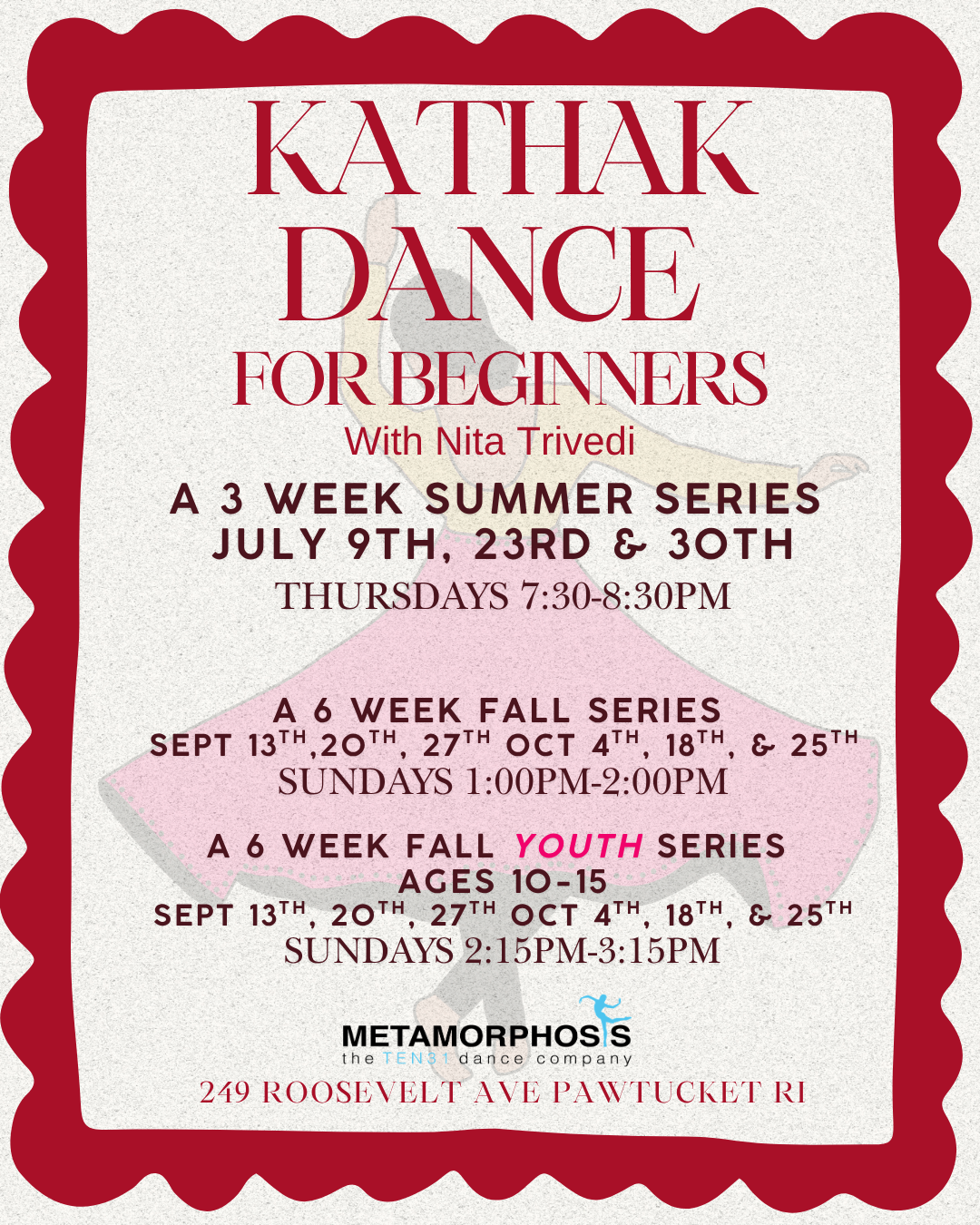 Kathak Dance Classes - Beginner Level - Fall session