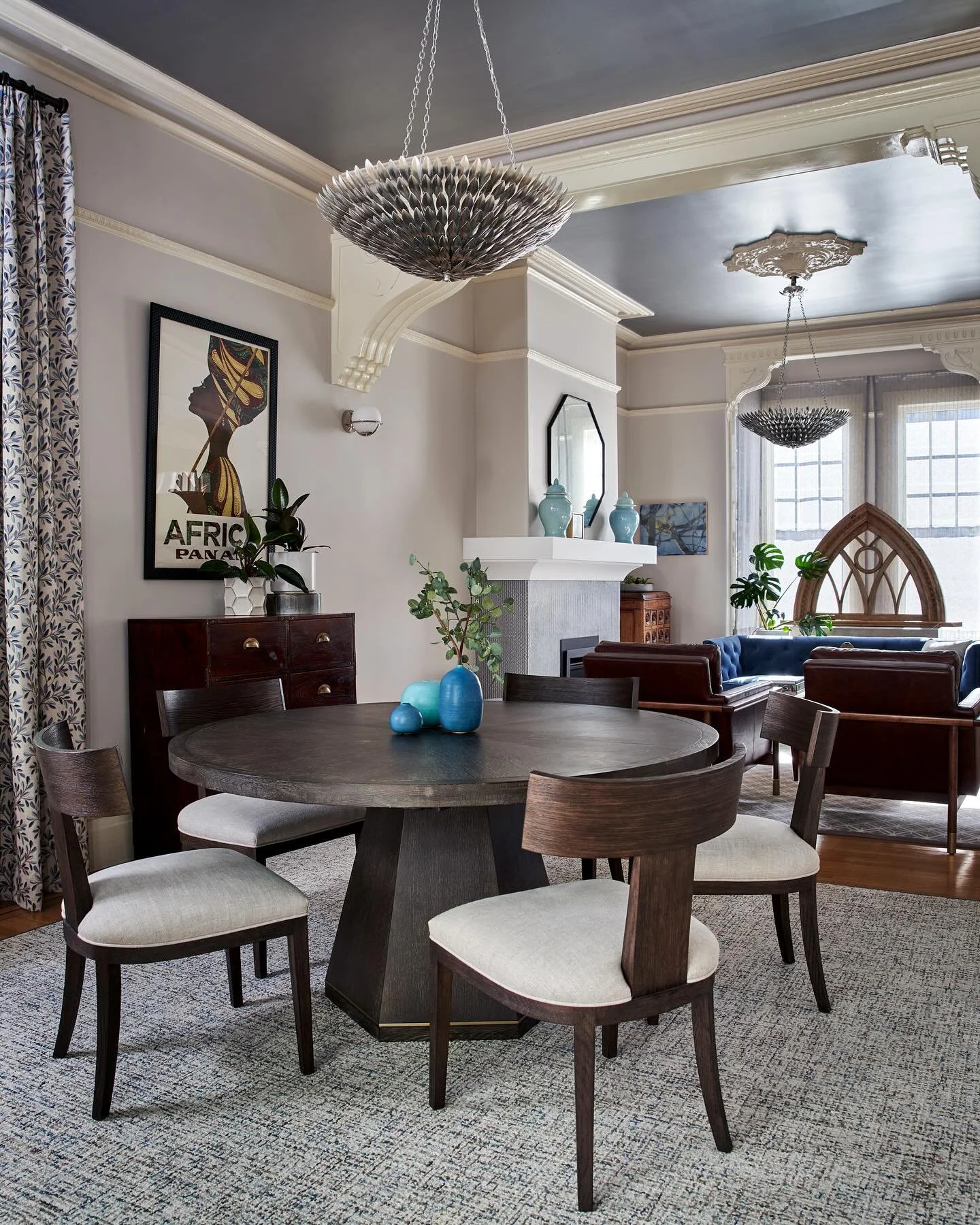 Remembering this beautiful eclectic space we had the pleasure of working on during the COVID years. Heirlooms, antiques and world art tell a personal story. 

Design | @retirodesign.co 
Photography | @kuohphotography 

#livingroom 
#diningroom 
#soph
