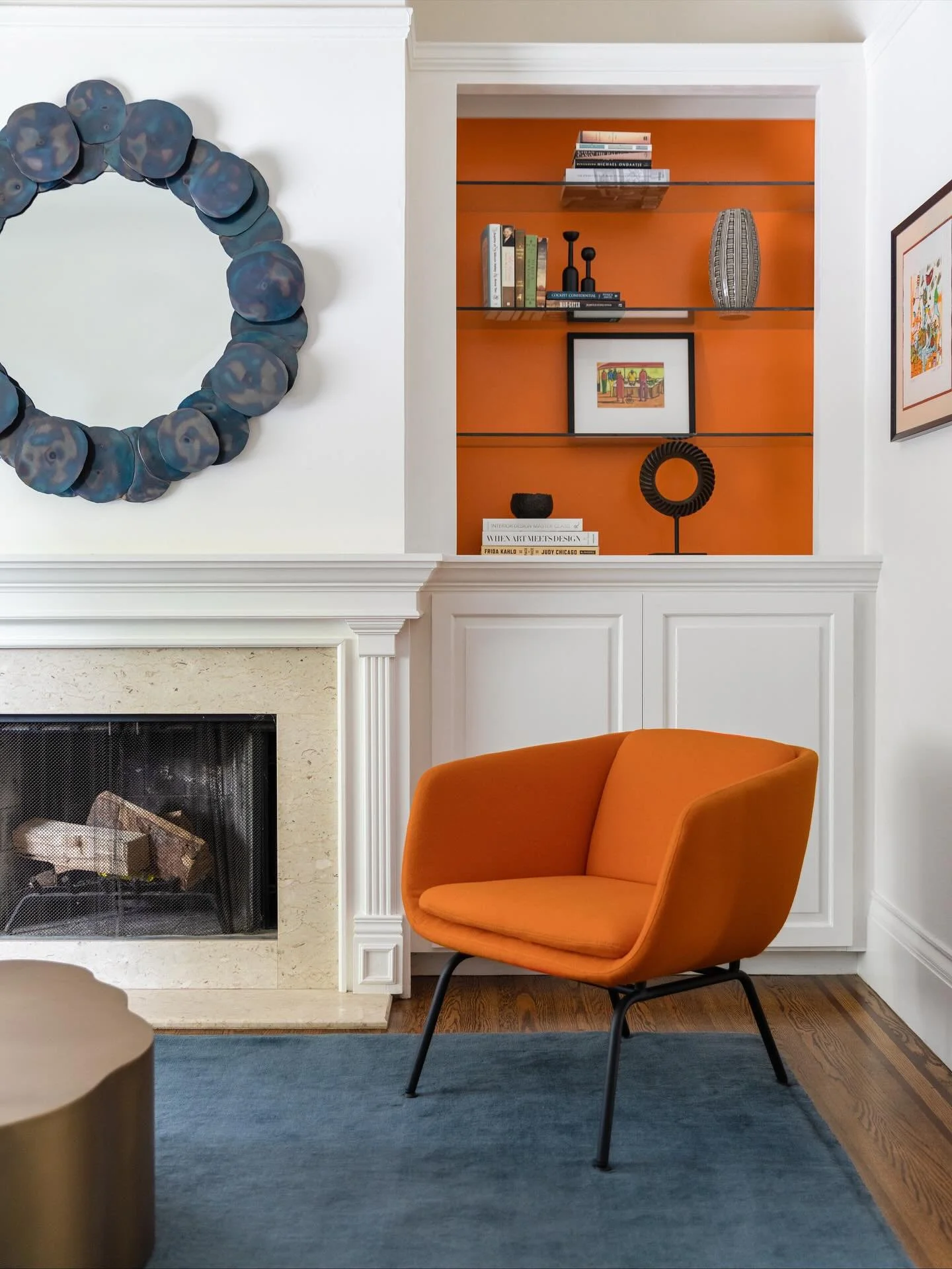 Orange and blue is a classic combination that will never go out of style. Don&rsquo;t be afraid to go bold!

Photography | @kuohphotography 
Design | @retirodesign.co 

#livingroomdesign 
#livingwithcolor 
#orangeandblue 
#sanfranciscointeriordesigne