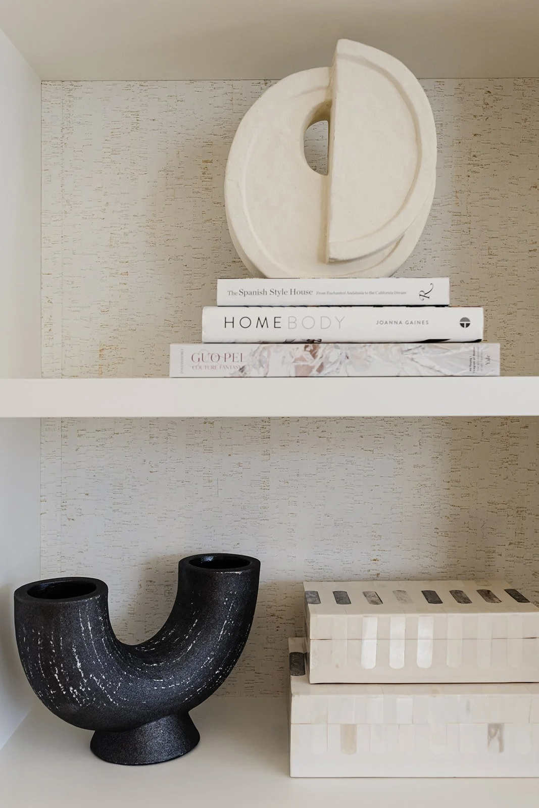 Styled shelves at Retiro Design Co in San Francisco