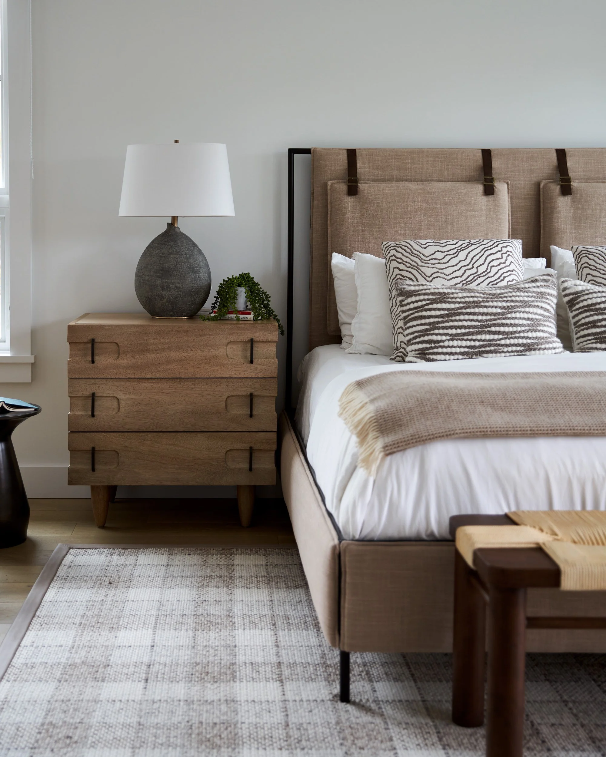 Retiro Design Co master bedroom for a San Anslemo Client