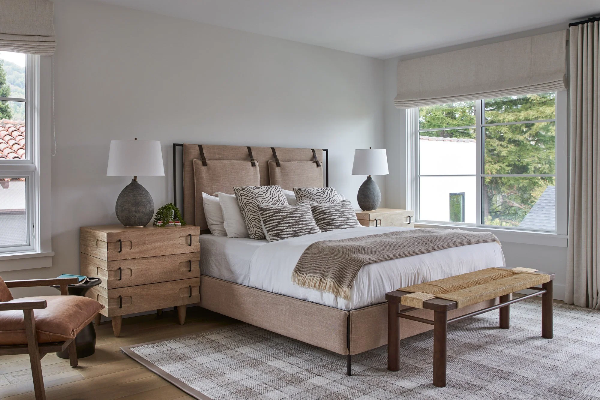Retiro Design Co master bedroom for a San Anslemo Client