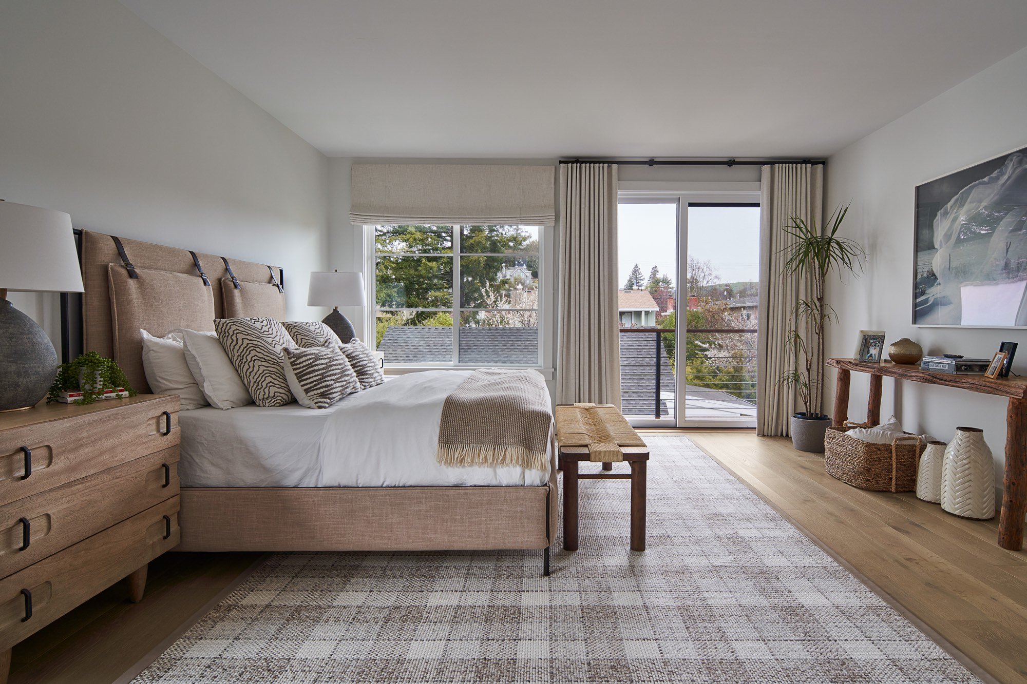 Retiro Design Co master bedroom for a San Anslemo Client