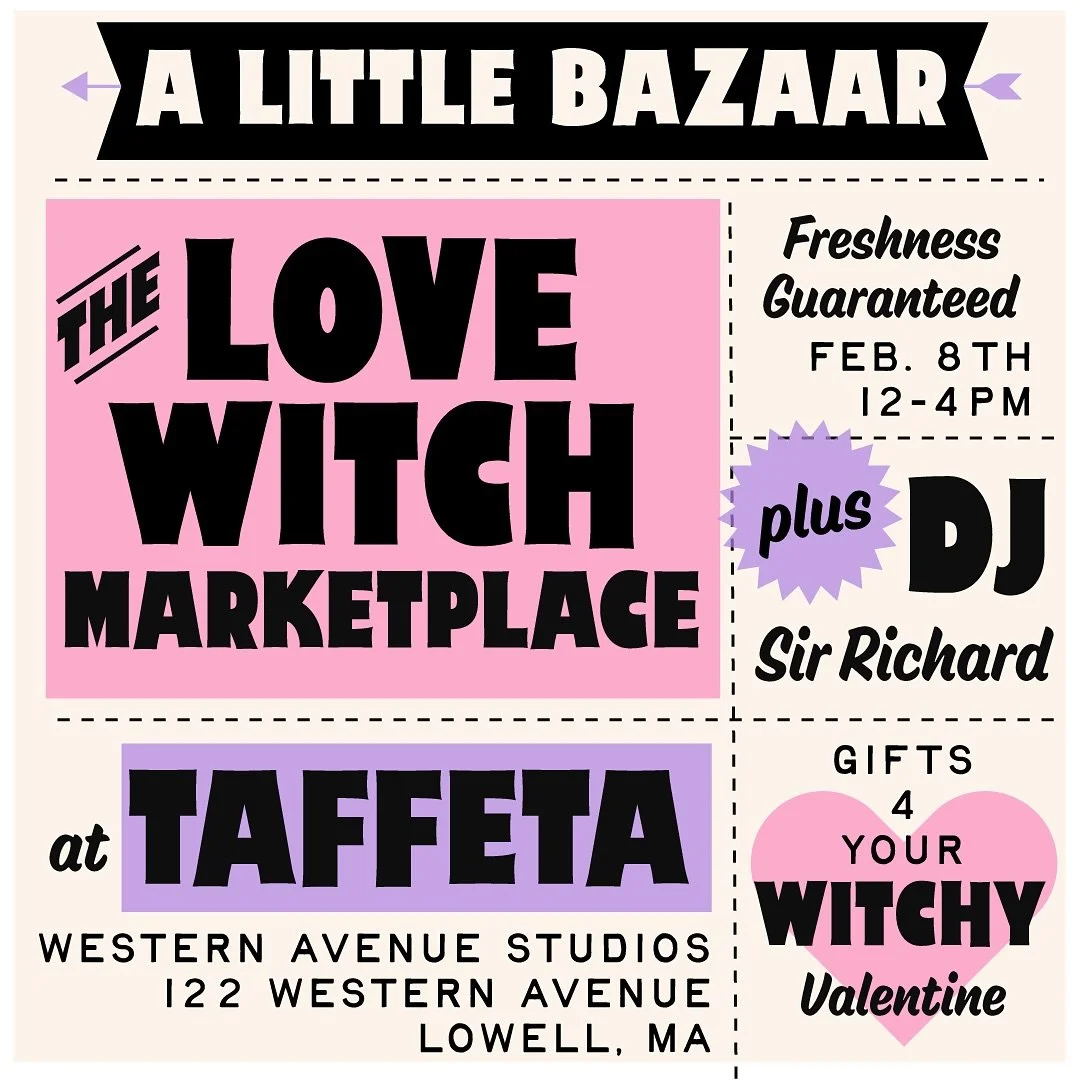 Alright, Friends!
This is getting real!
Vendors, to apply please follow the link in our profile to our new (work in progress) website.
Everyone else, save the date and stay tuned!
The Love Witch Marketplace
Feb. 8th from 12-4pm at @taffetamusic at @w