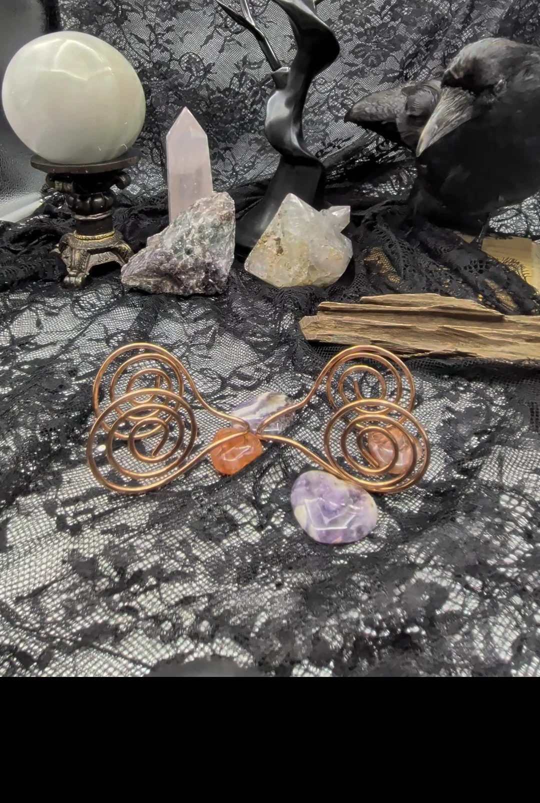 Solid Raw Copper Energy Coil Manifestation Palm Hand Spiral