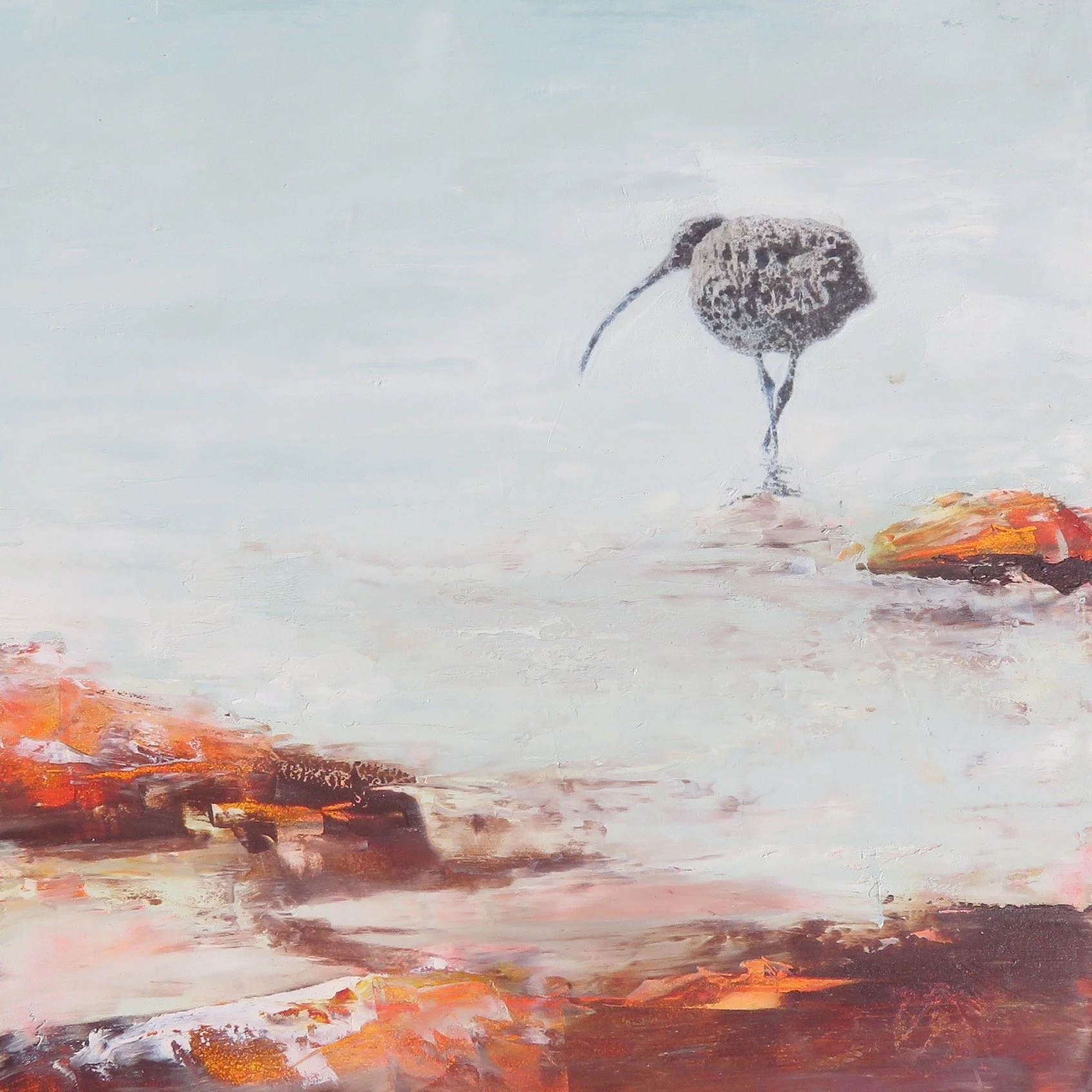 'Kellystown Curlew I' - Oil, beeswax and mixed media (Private collection)