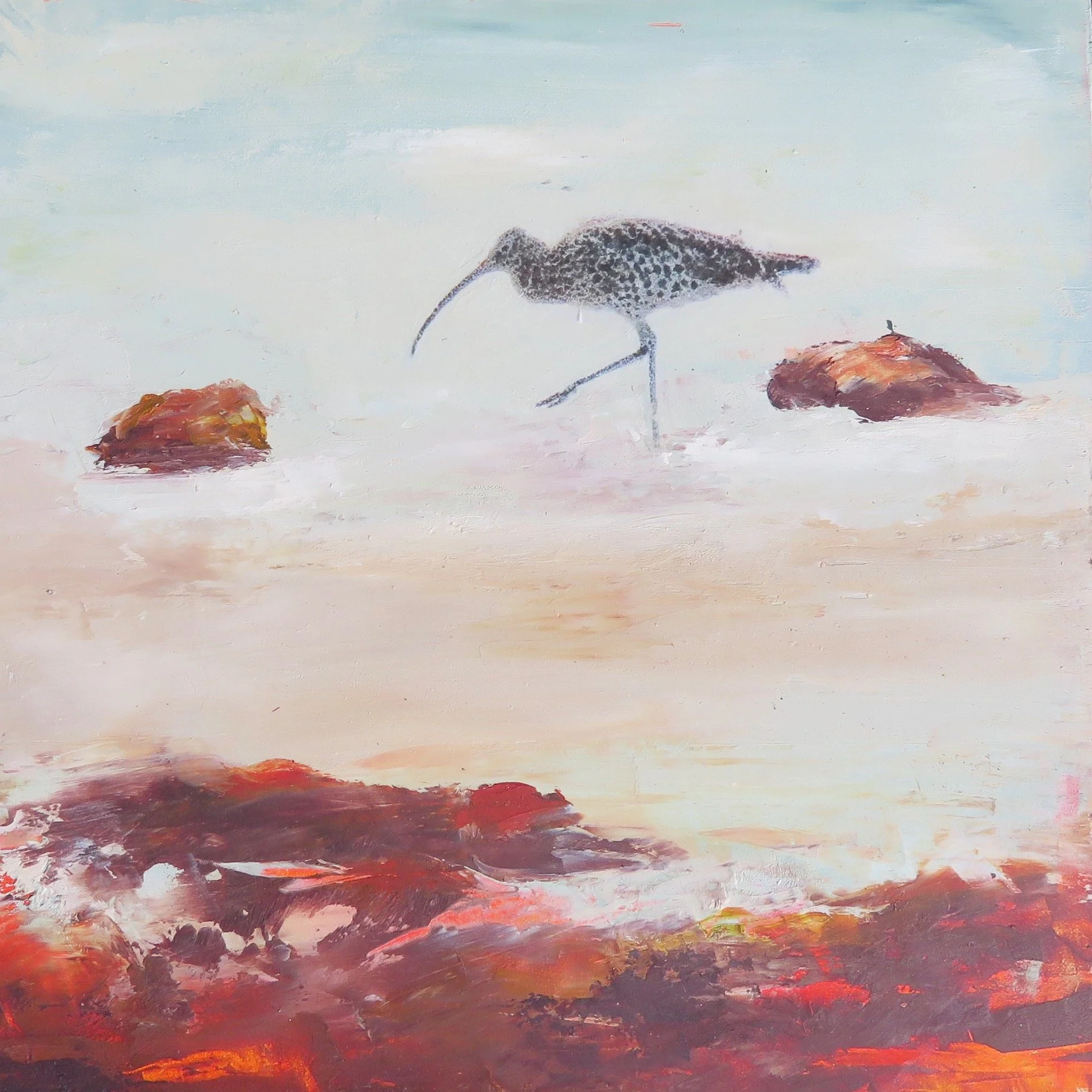 'Kellystown Curlew II' - Oil, beeswax and mixed media