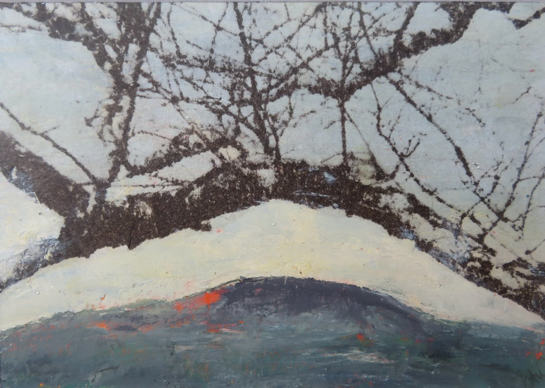 'The Cailleach's Birch' - Oil, beeswax and mixed media (Private collection)