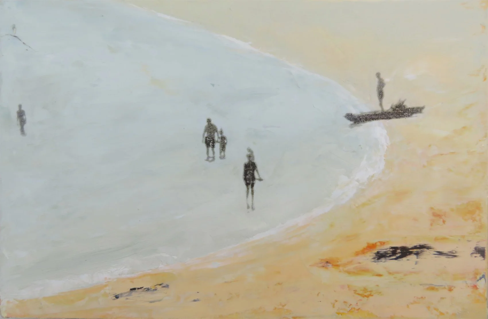 'Postcards from Summer, Mullaghmore I' - Oil, beeswax and mixed media, oil paper on wood panel