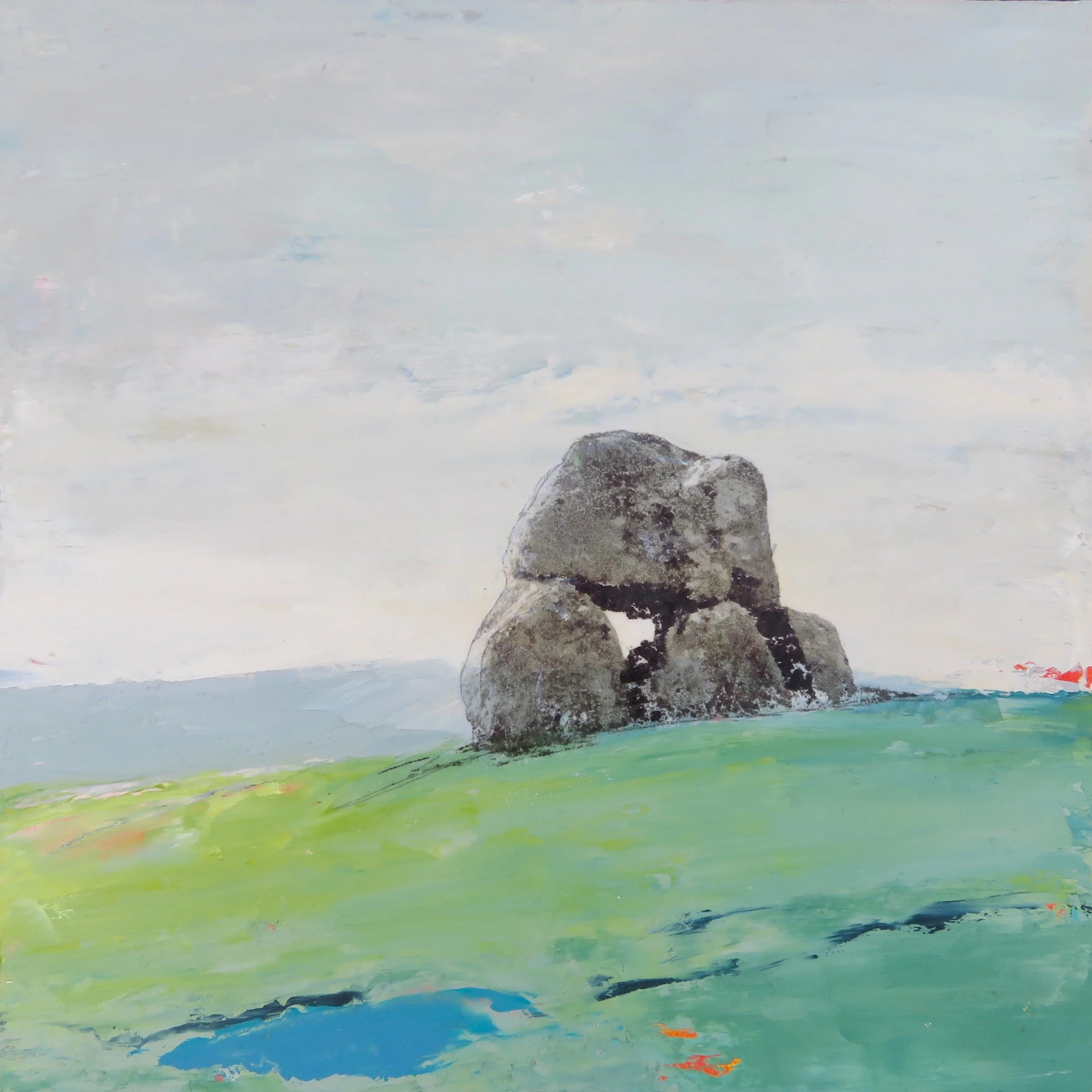 'From the Cailleach's Apron III' -
Oil, beeswax and mixed media on wood panel 