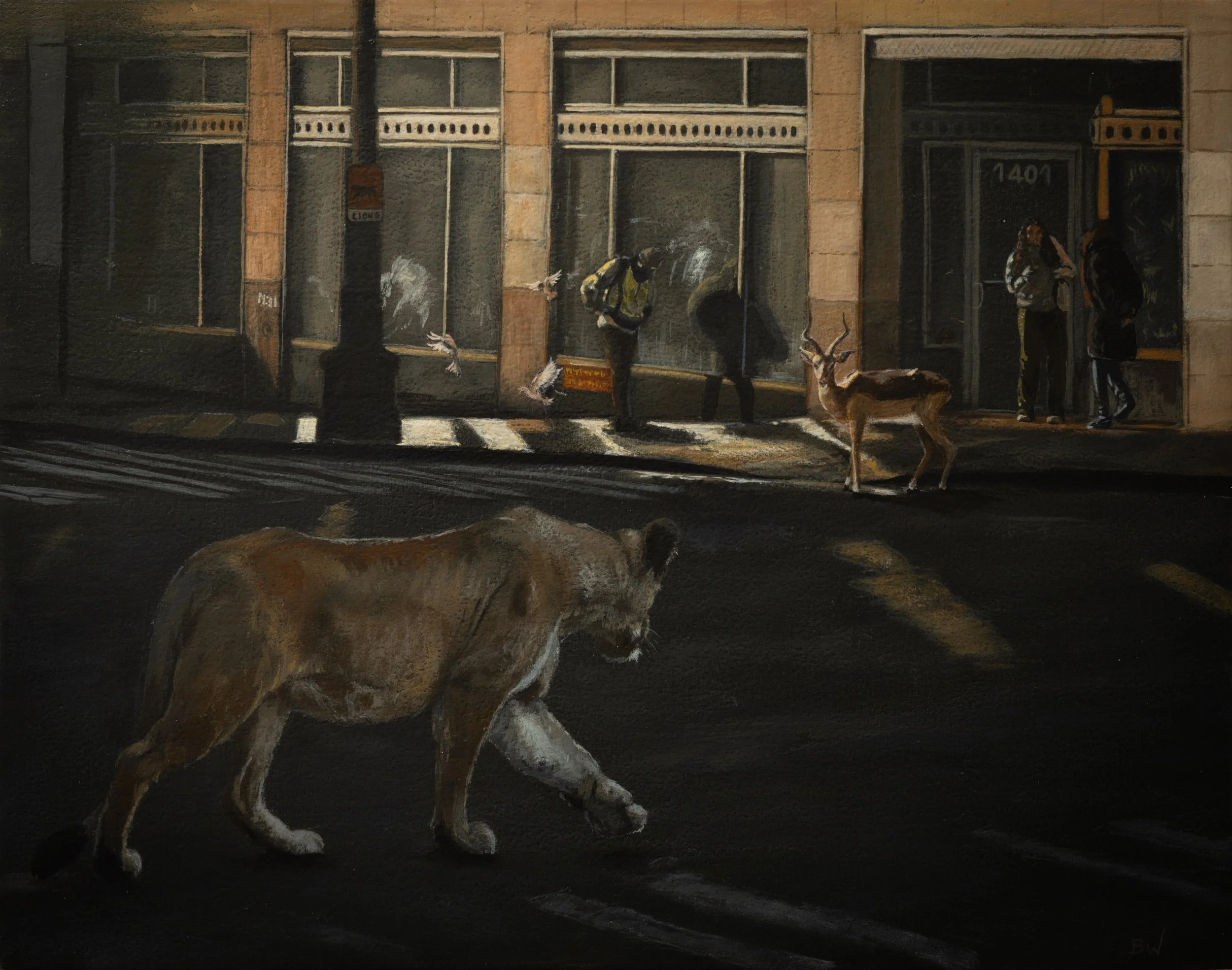 A Quiet Crossing - Acrylic on Board 14" x 11"