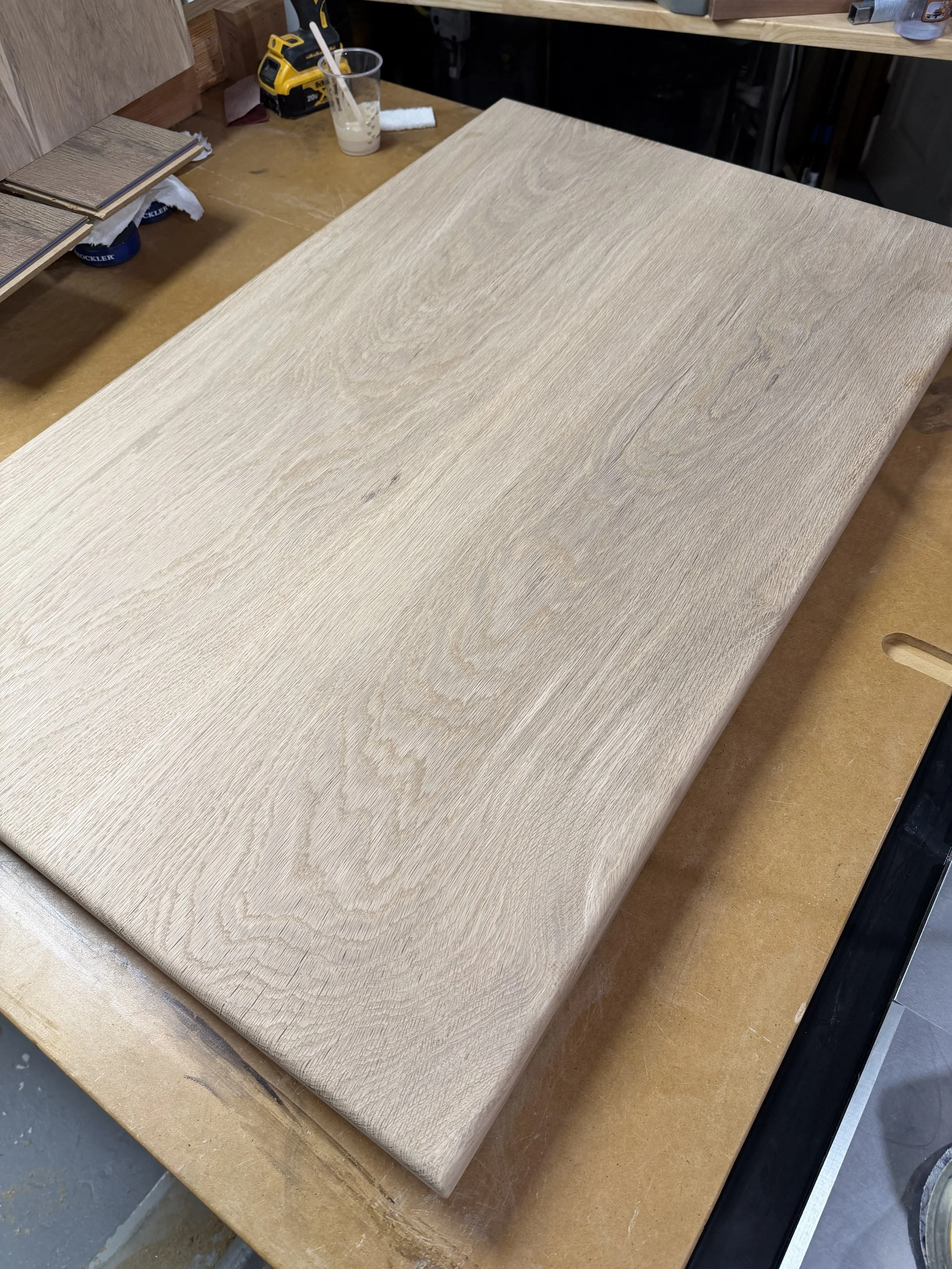 countertop before the hardwax application