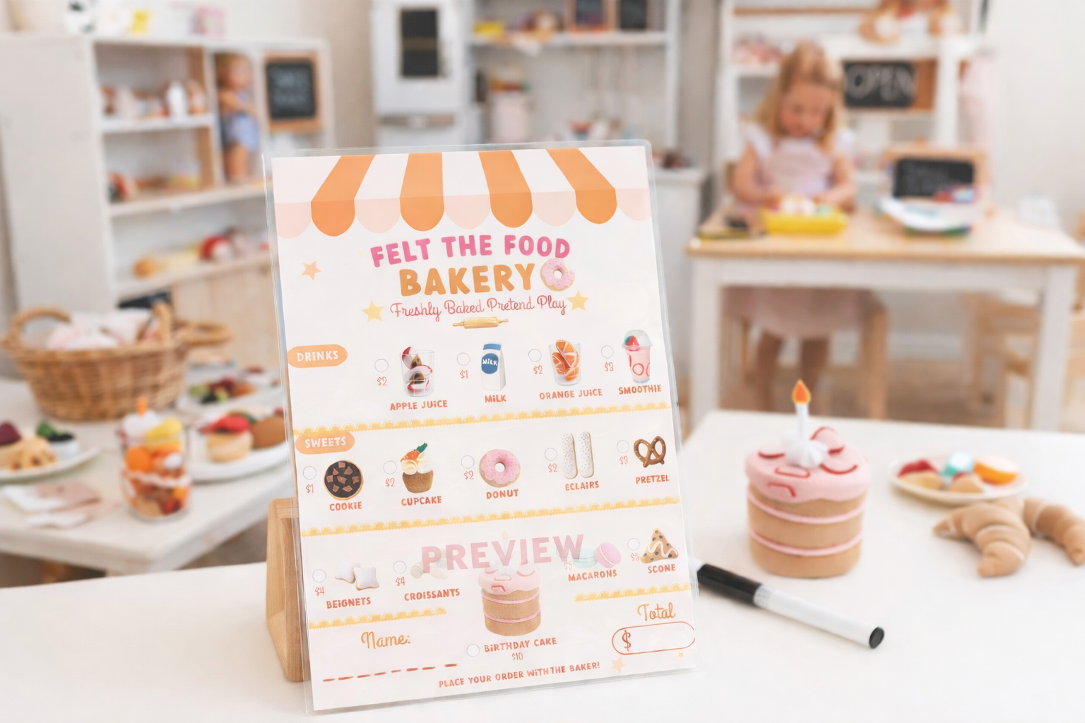 Play Café Menu Printable