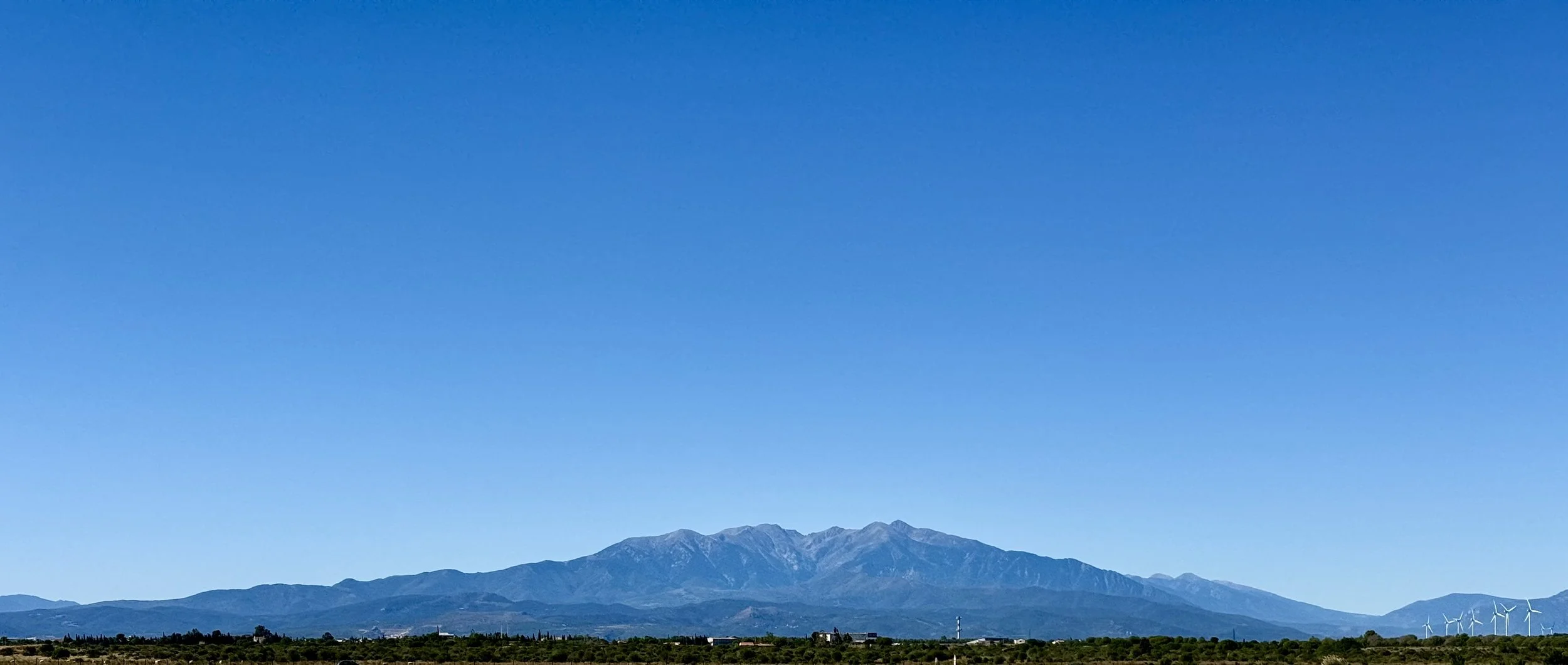 Pyrenees Mountains on a clear day with blue sky