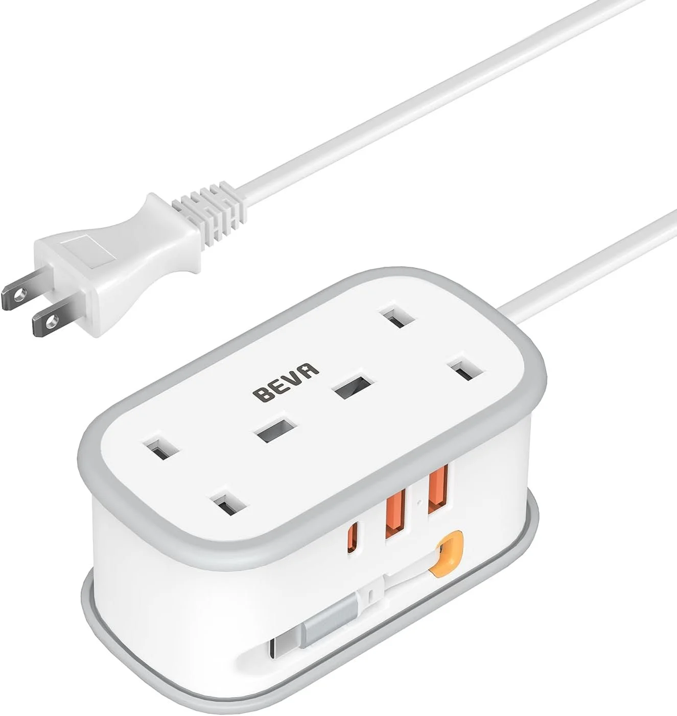 BEVA compact extension plug close up.