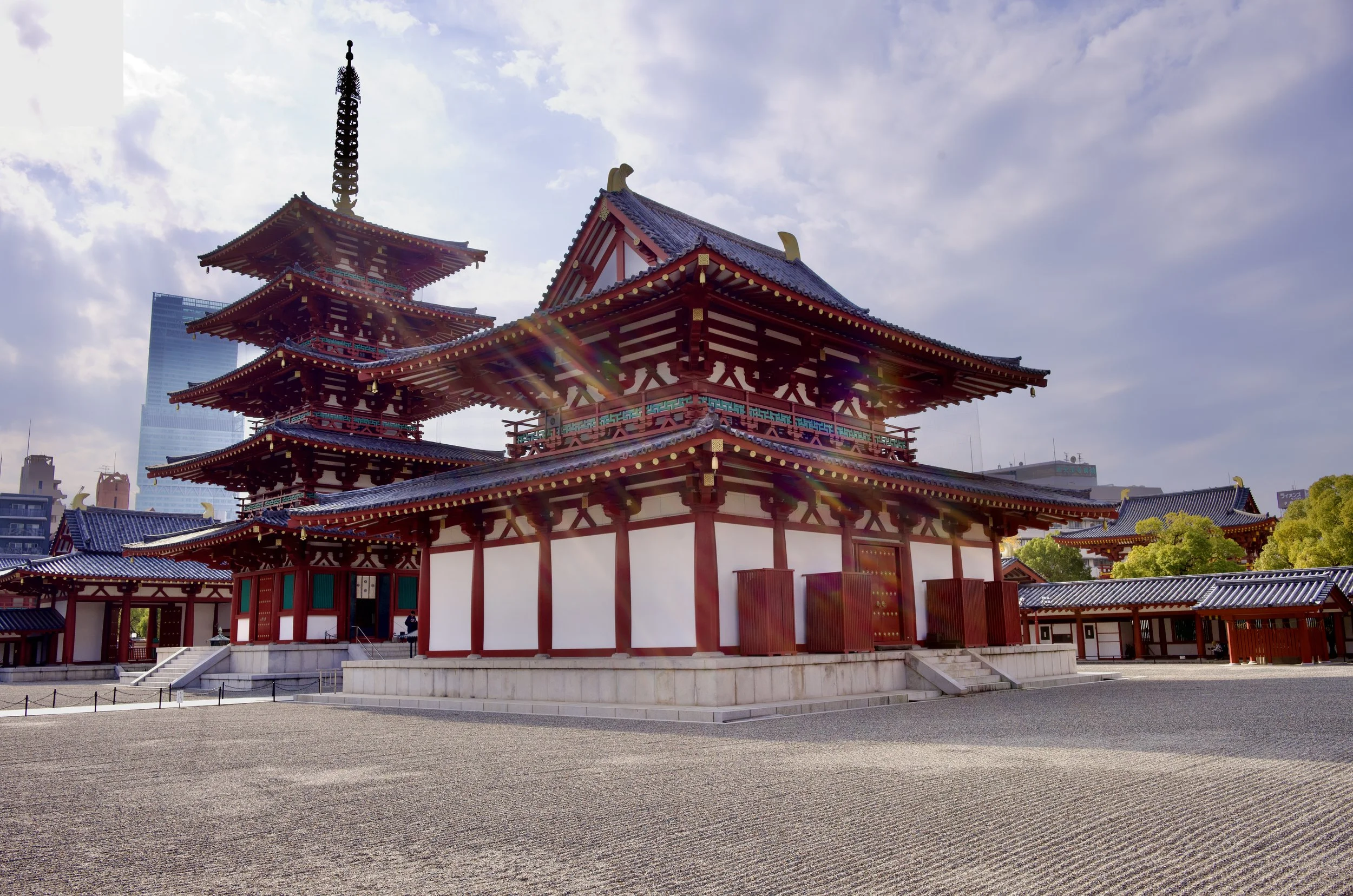 Courtyard inside Shitennō-ji Temple Osaka