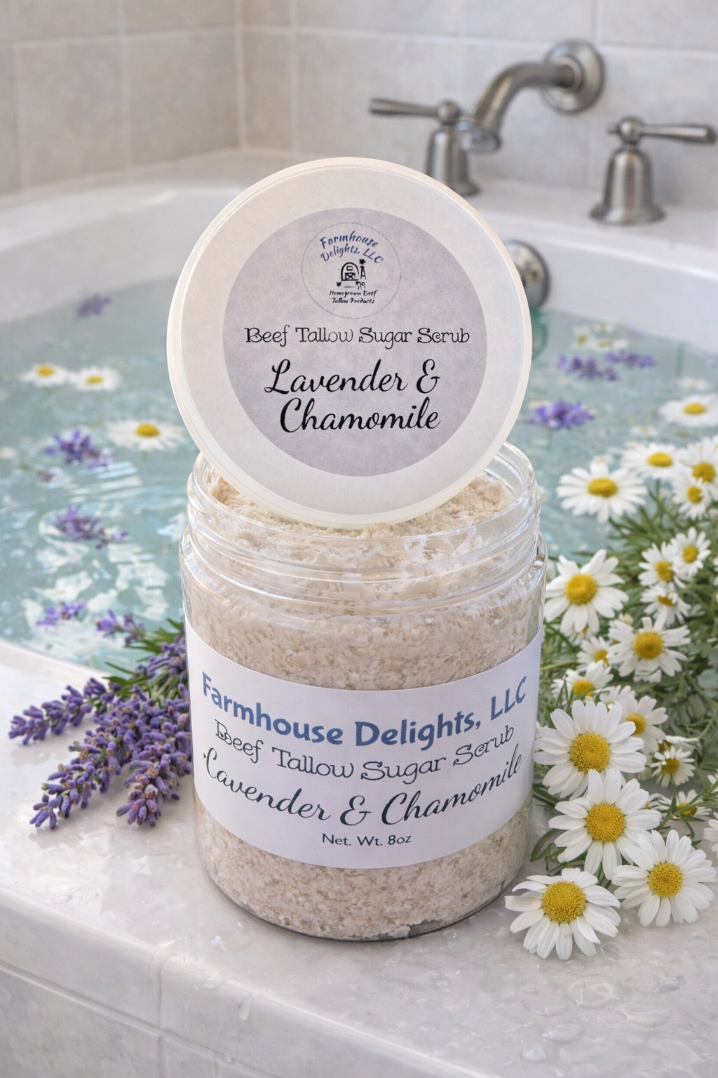 Lavender & Chamomile Beef Tallow Sugar Scrub