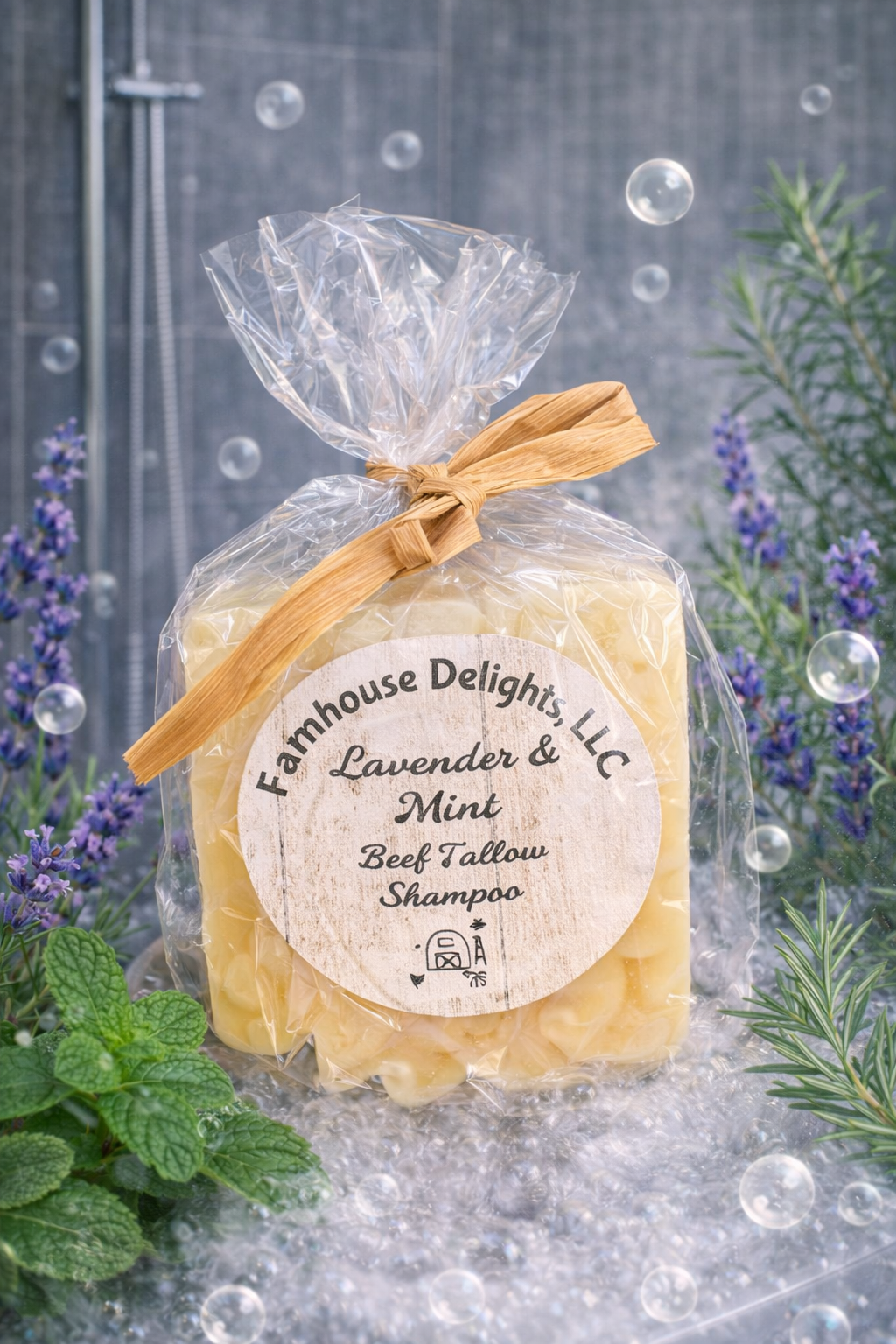 Lavender & Mint Beef Tallow Shampoo Bar