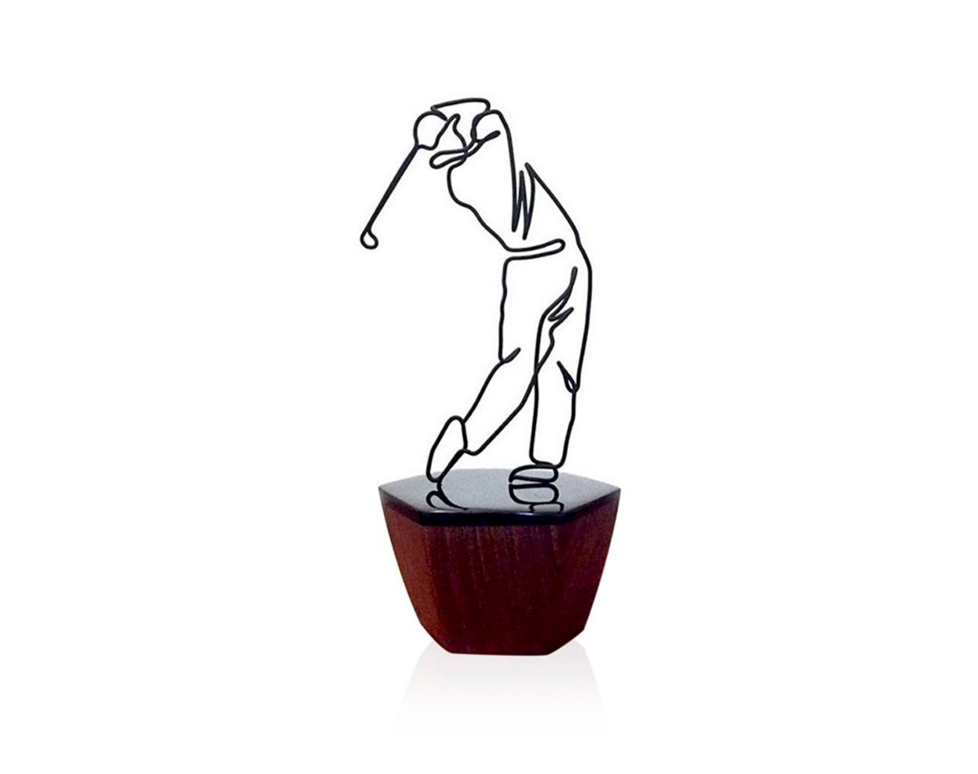 GOLFER | 6.25" X13.5" X 5" | 6' Single-wire | Reclaimed Ipil | Resin