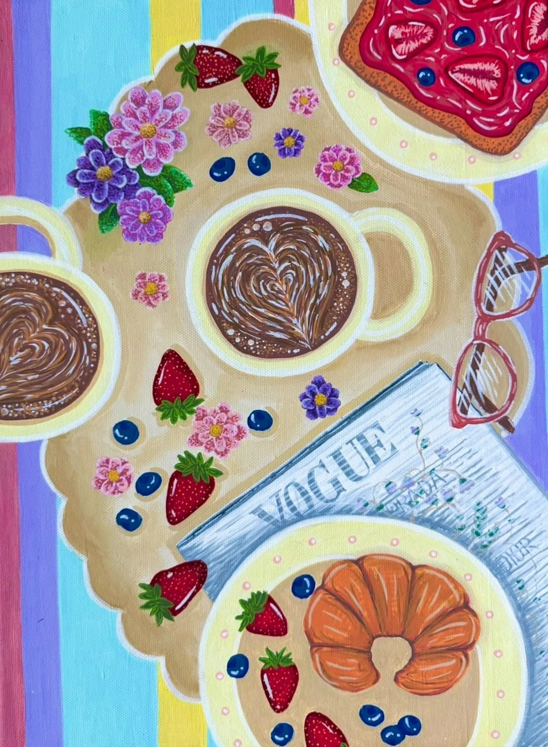 Kitchen Morning ~ Acrylic & marker on canvas