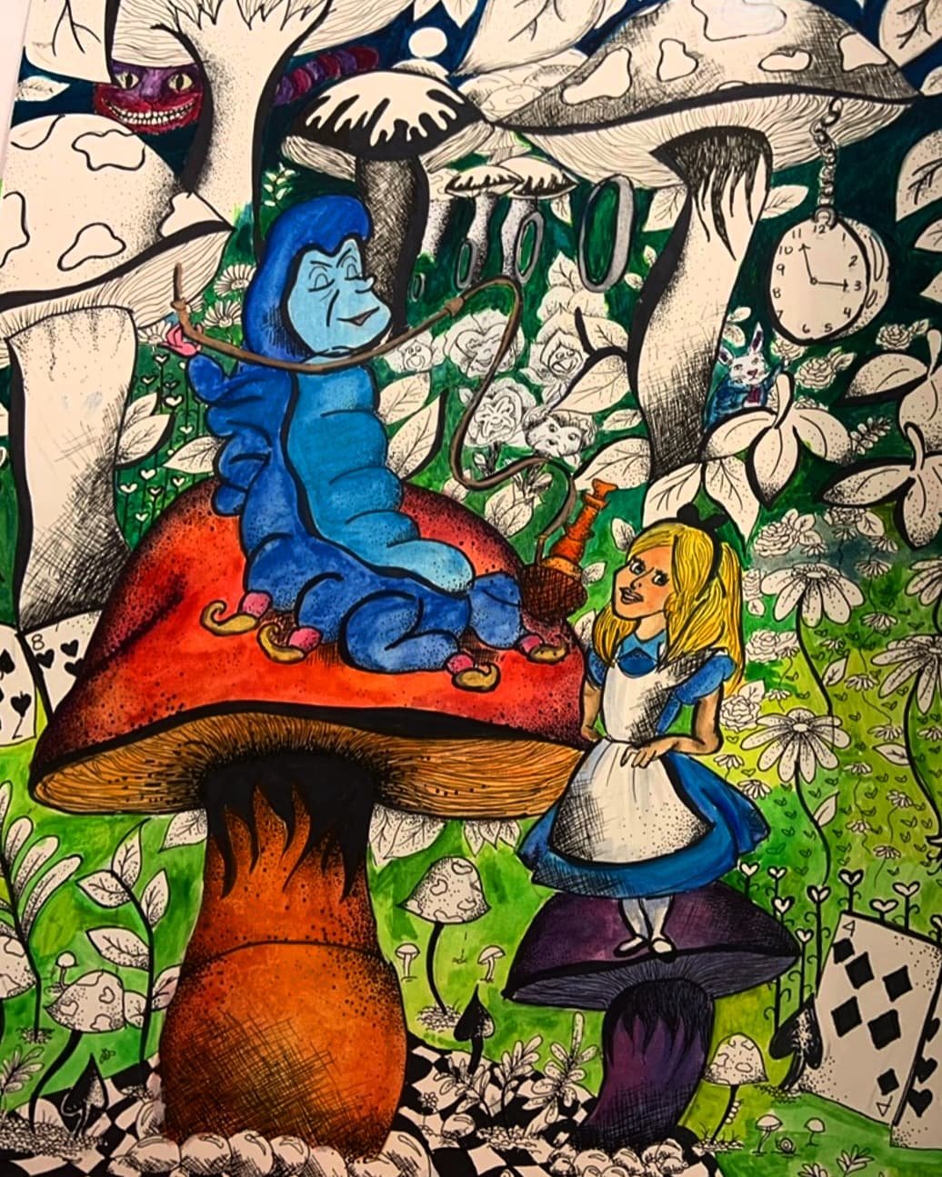 Wonderland ~ Pen & marker on cardstock