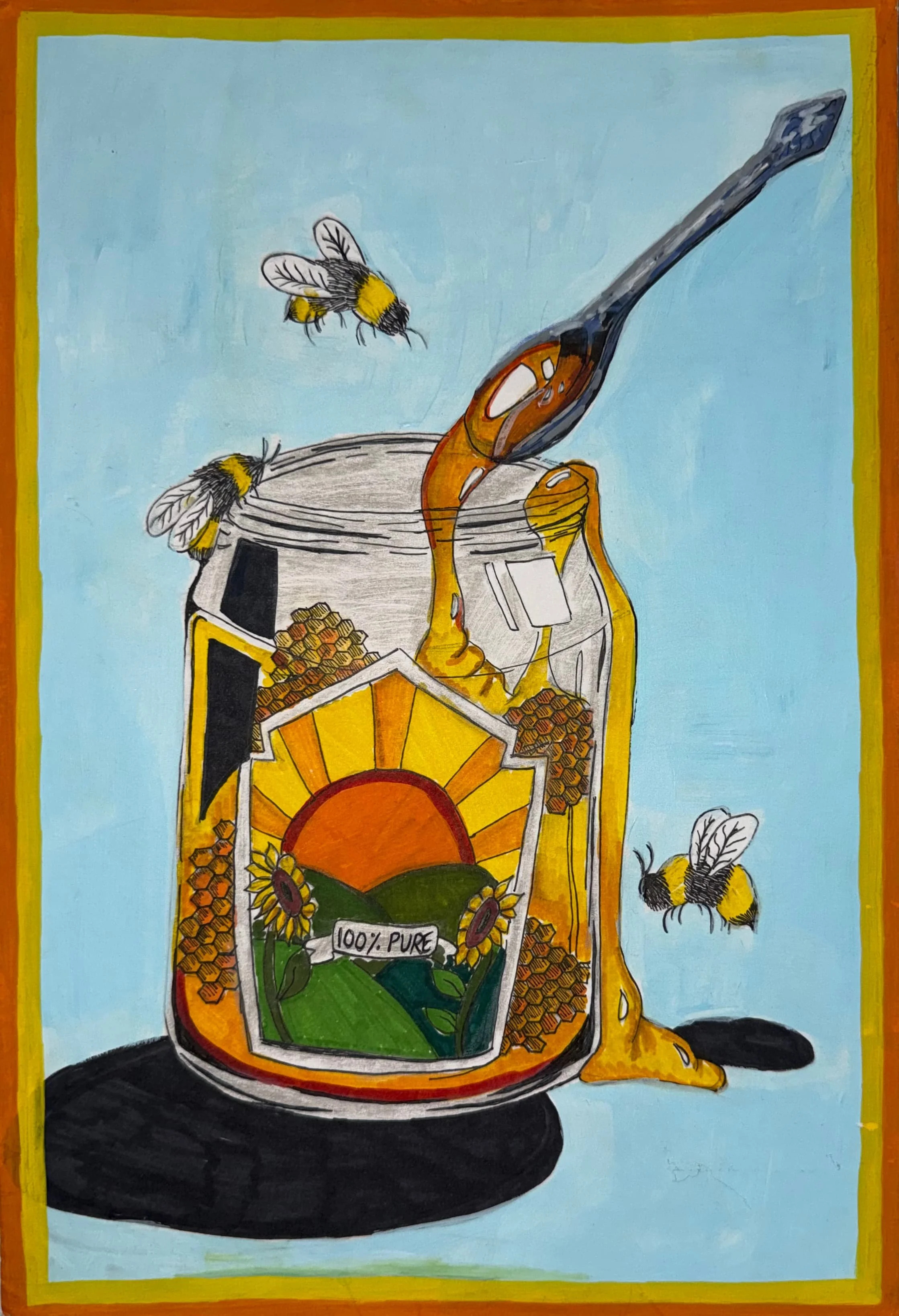 100% Pure ~ Marker on cardstock