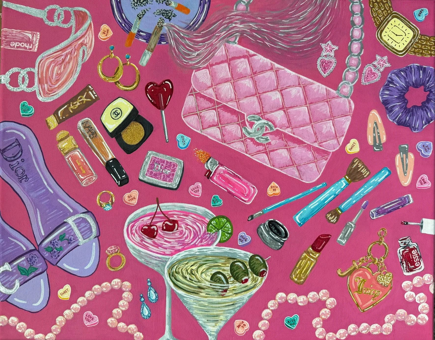 Girlhood Vanity ~ Acrylic & marker on canvas