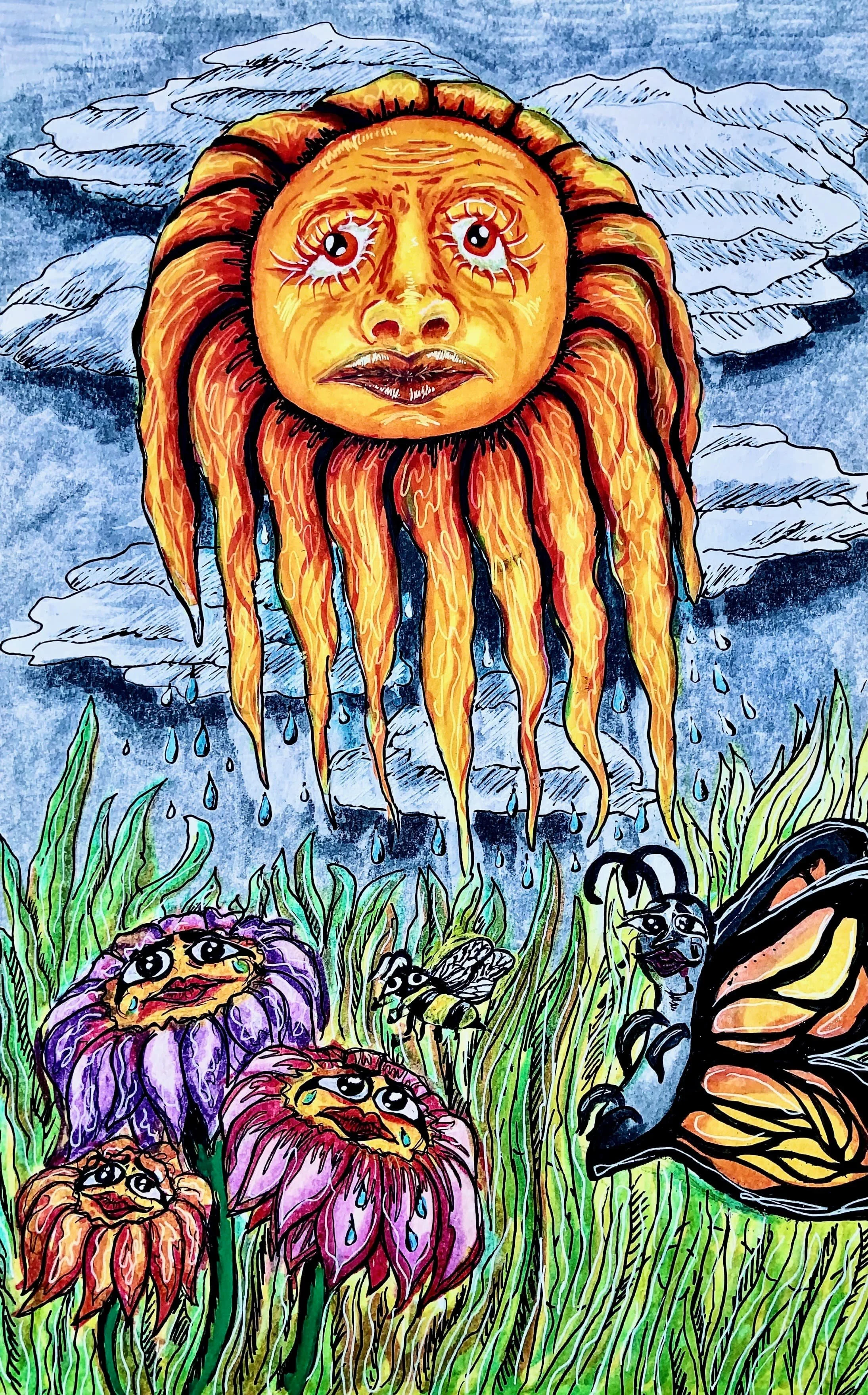 Happy Sad Day ~ Colored pencil on cardstock