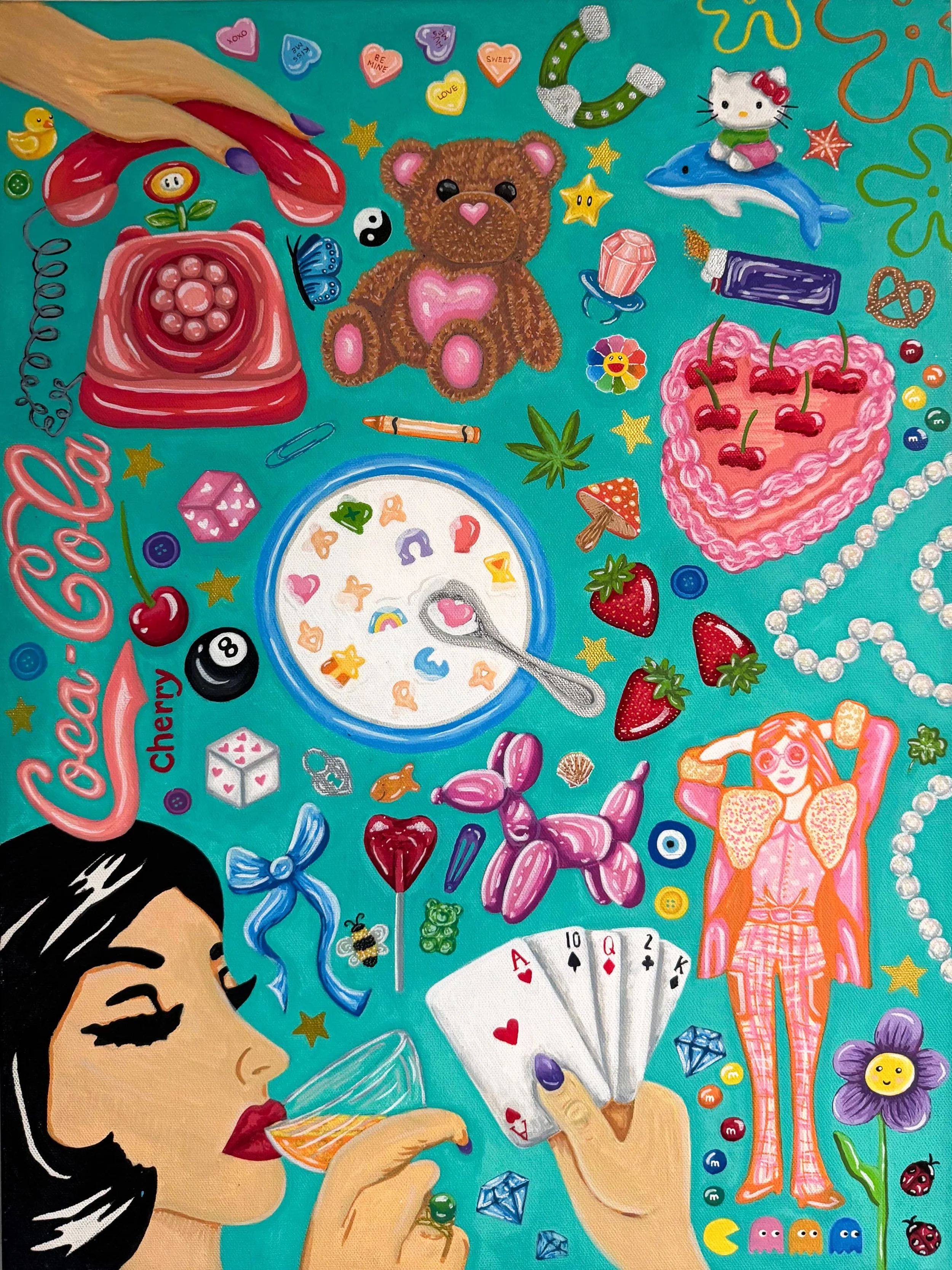 Cultural Collage ~ Acrylic & marker on canvas