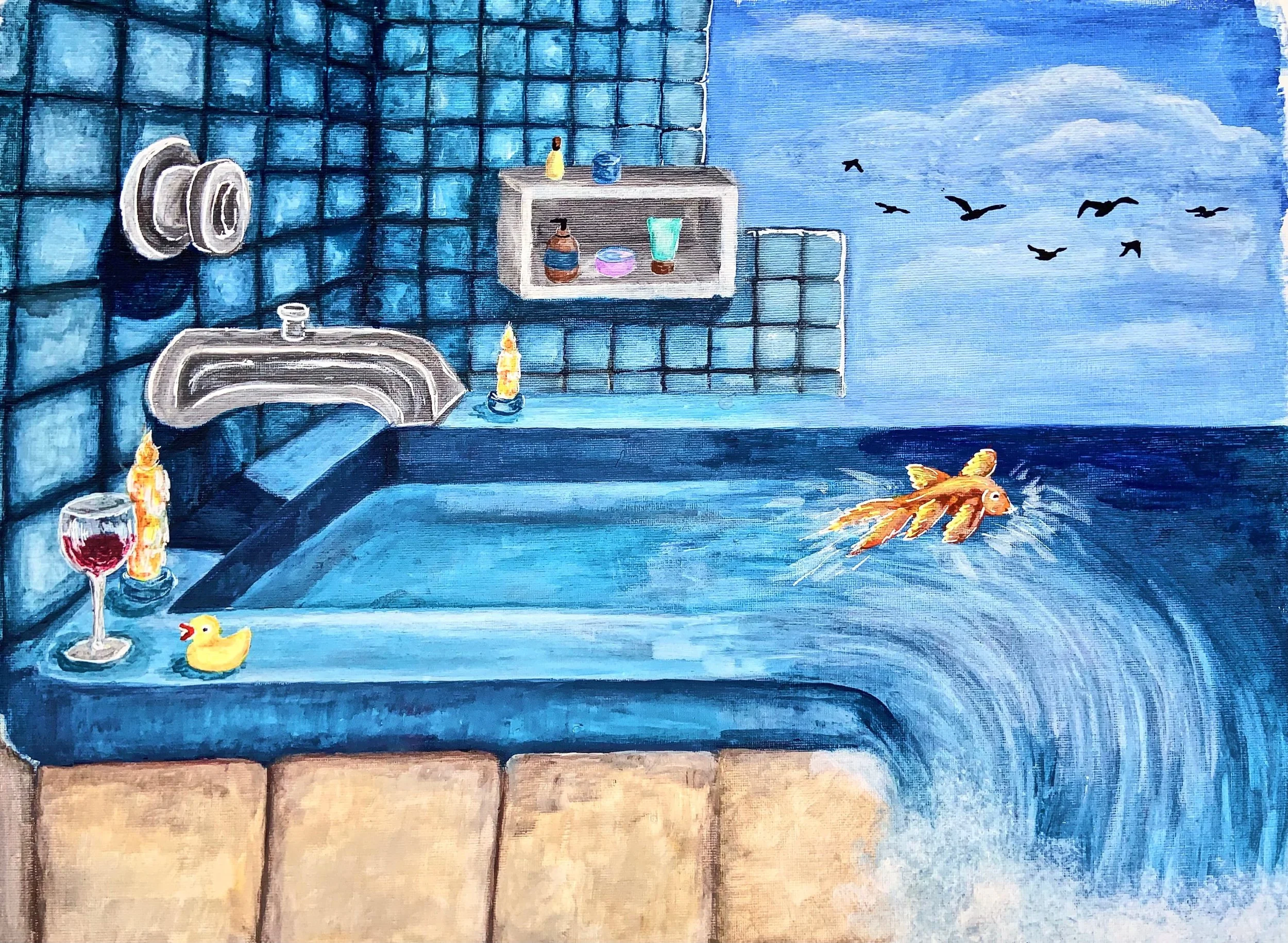 Fish Out of Water ~ Acrylic on canvas