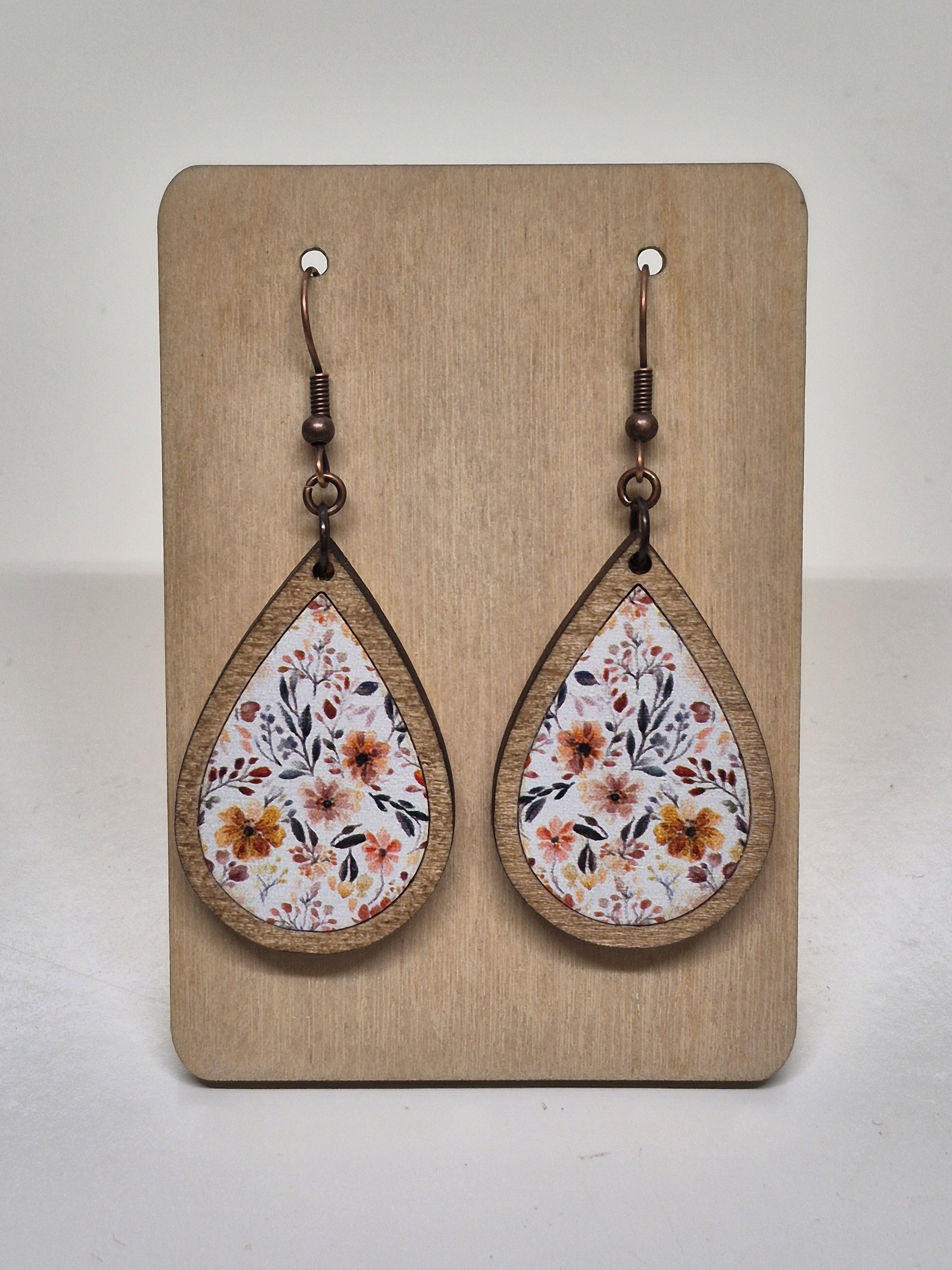 Colorful Floral Design Dangle Earrings