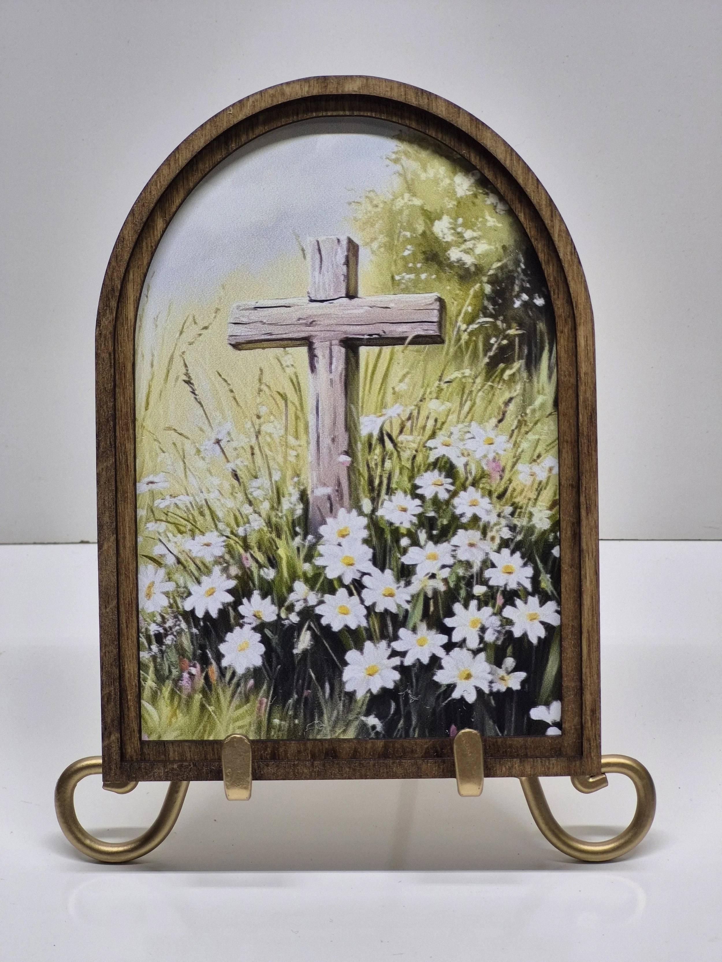 Cross With Daisy's Printed Picture