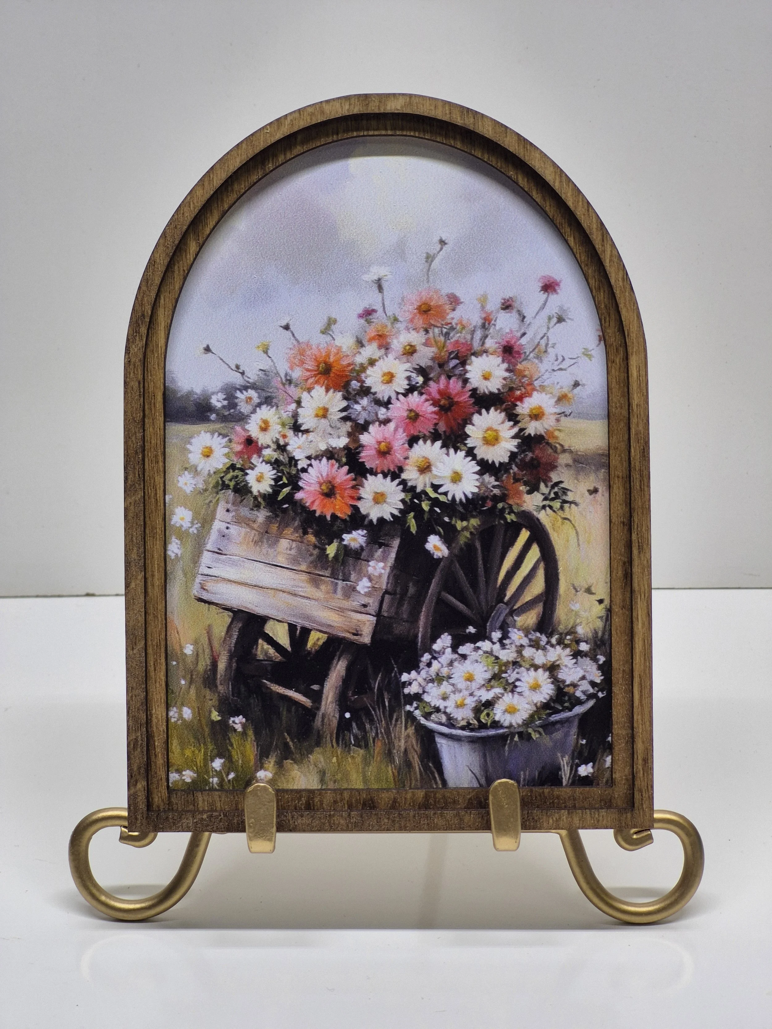 Wooden Wagon With Flowers