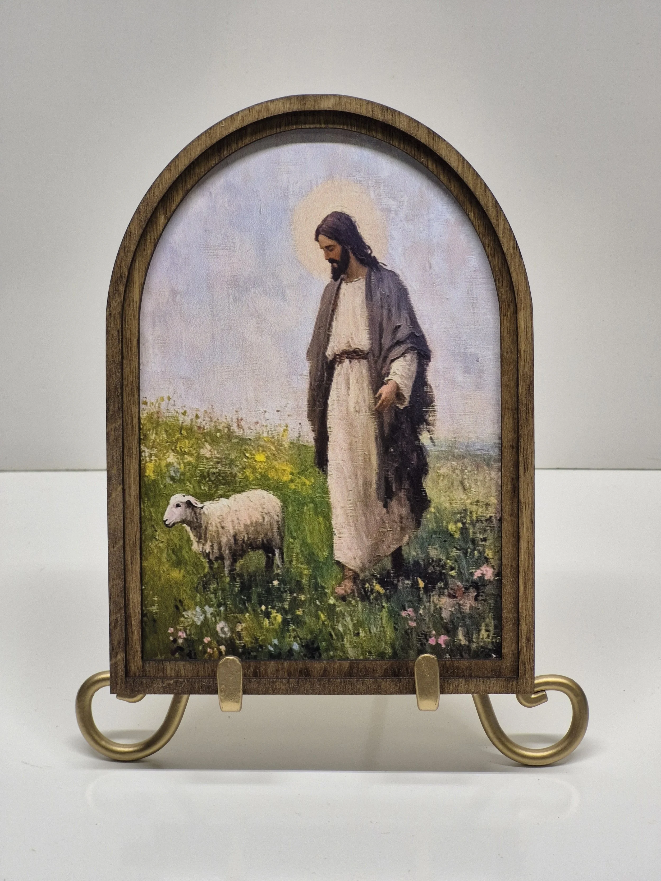 Jesus With Sheep In Field Picture