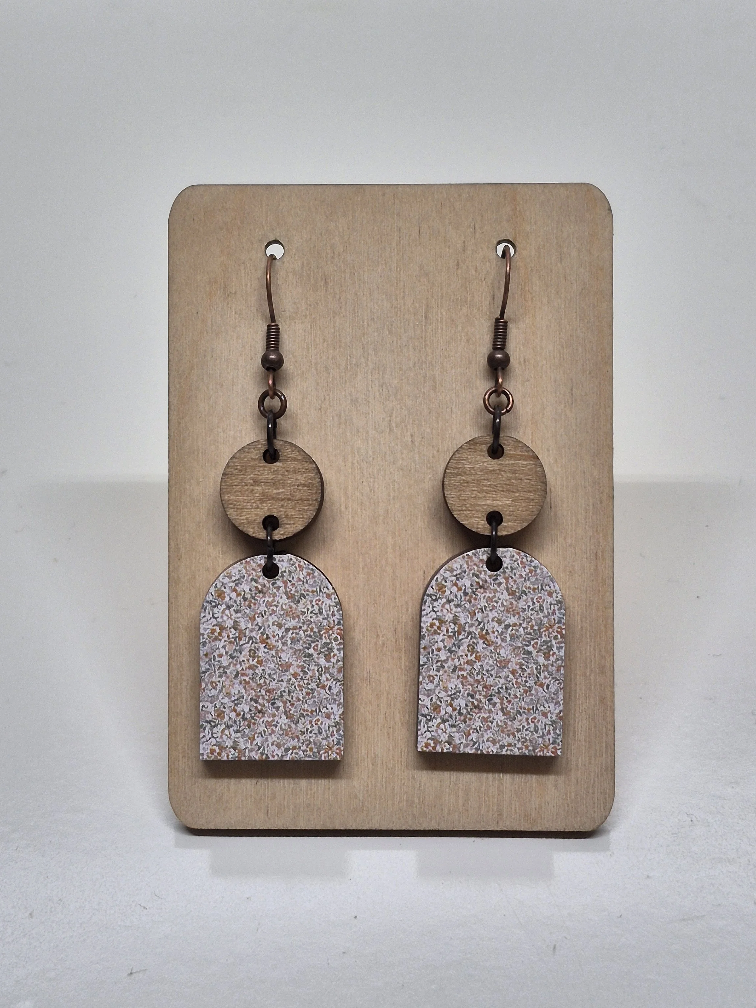 Design Printed Arch Dangle Earrings