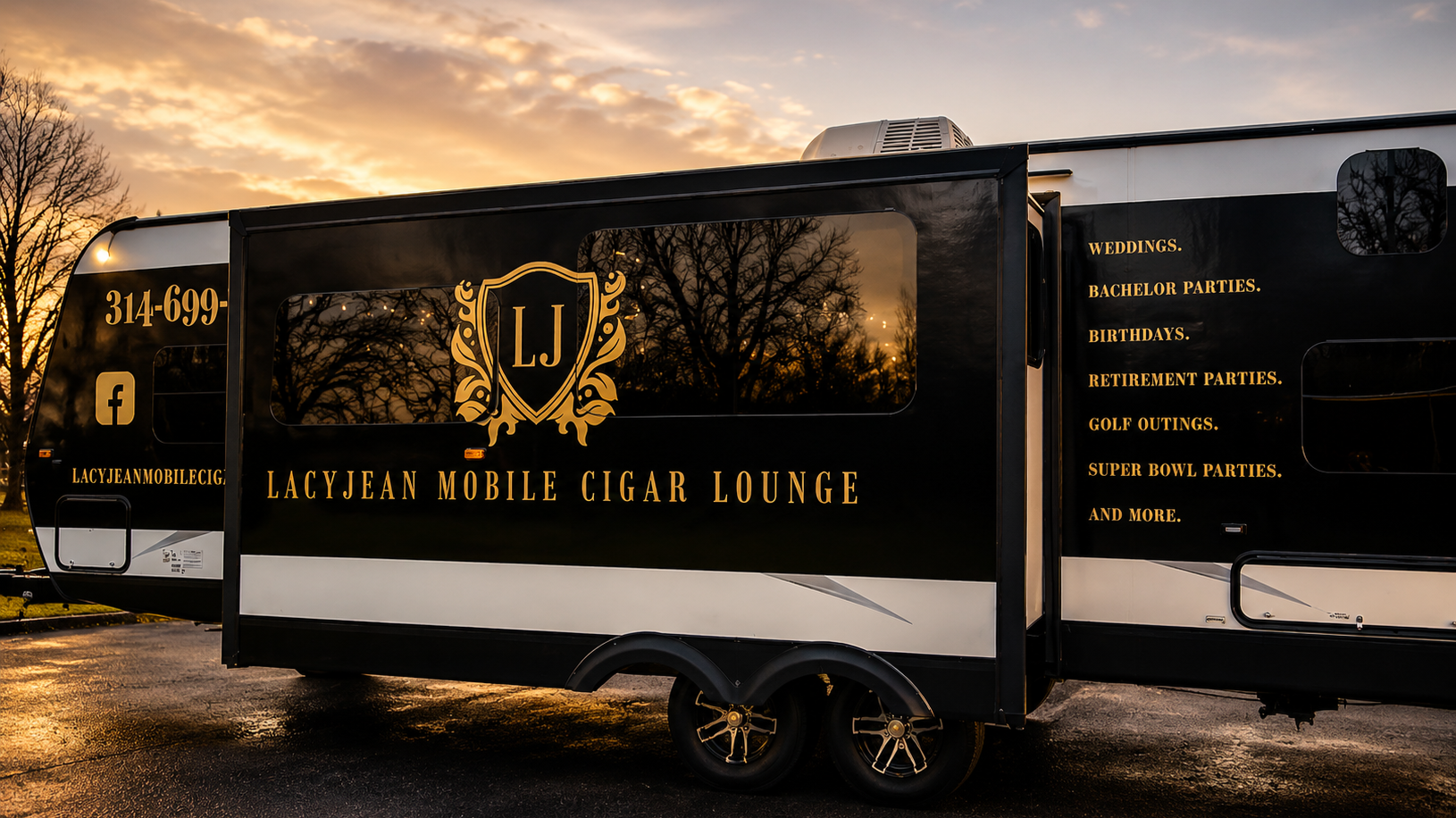 A luxury mobile cigar lounge experience designed to bring premium hospitality directly to your event. 