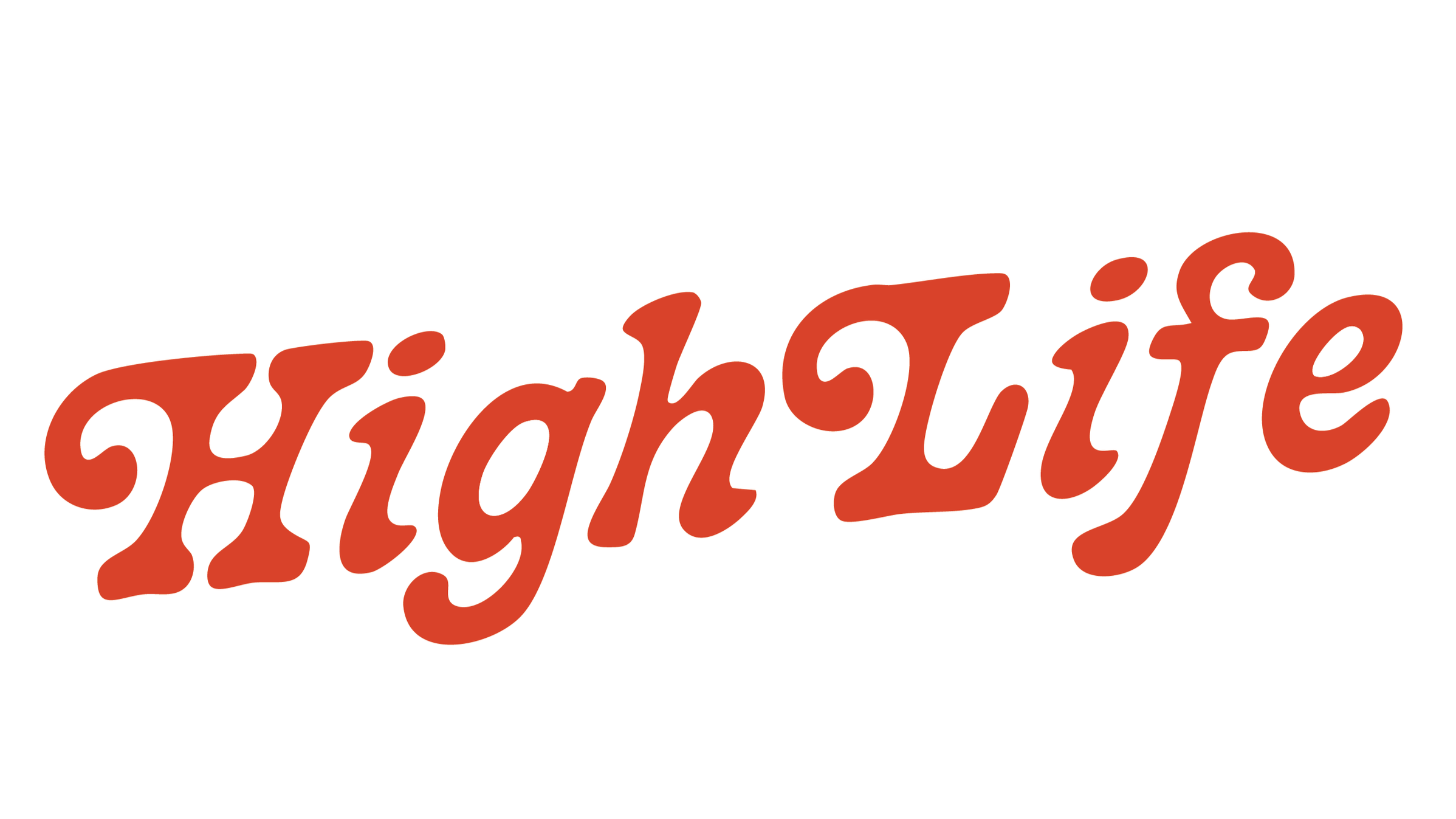 Stylized text reading 'HighLife' in red with white outline on a black background.