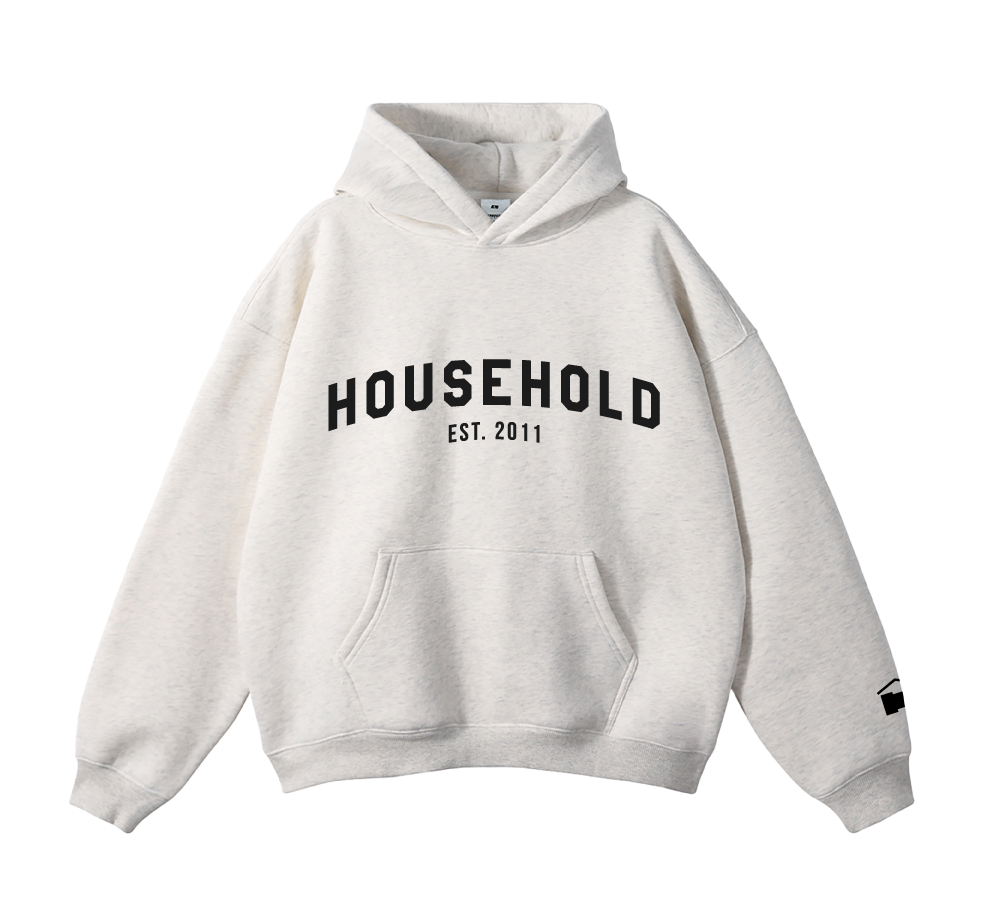 'Collegiate II' Unisex Hoodie - Oat Grey