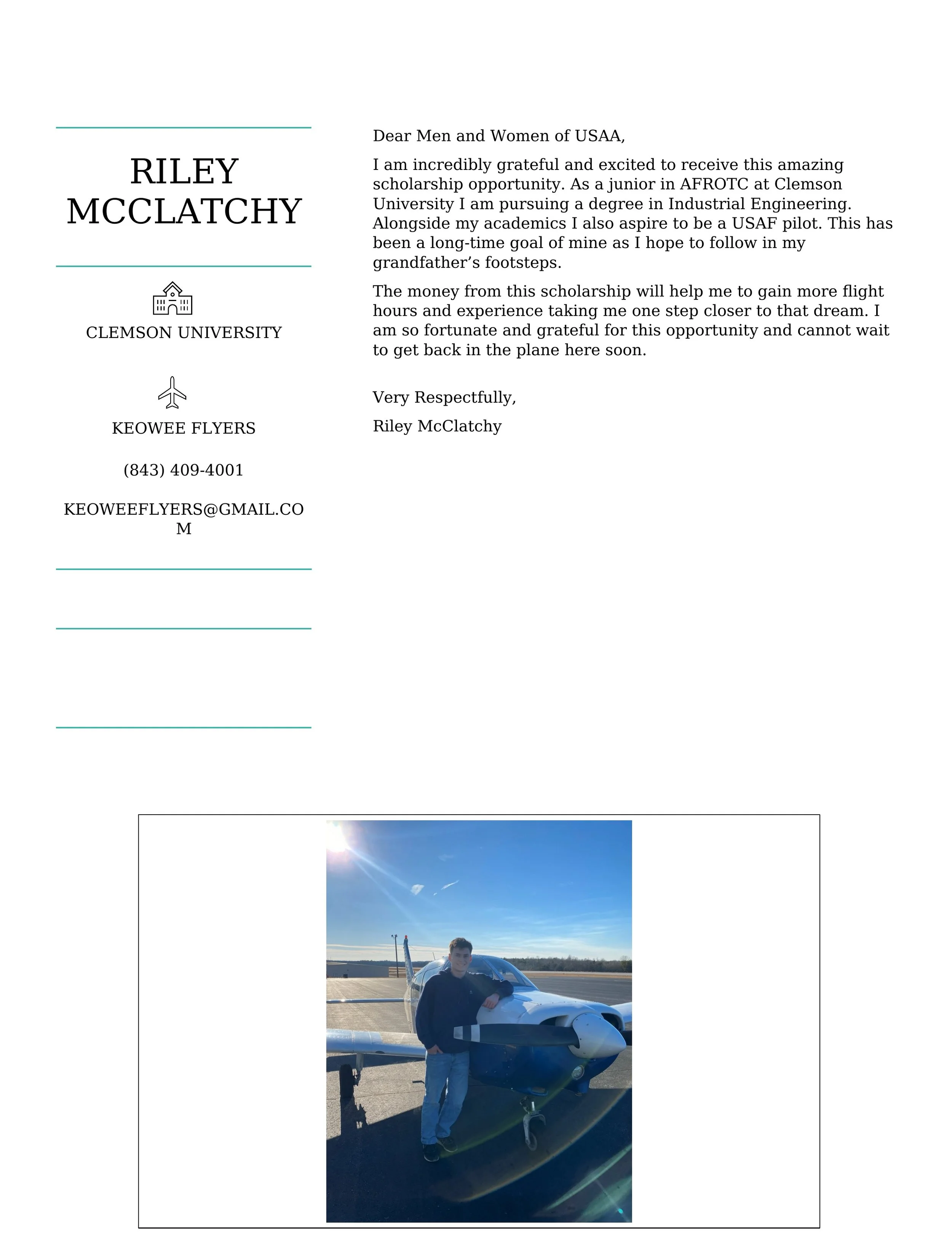 McClatchy 2026 Flight Scholarship TY Notes USAA - Riley McClatchy.jpg