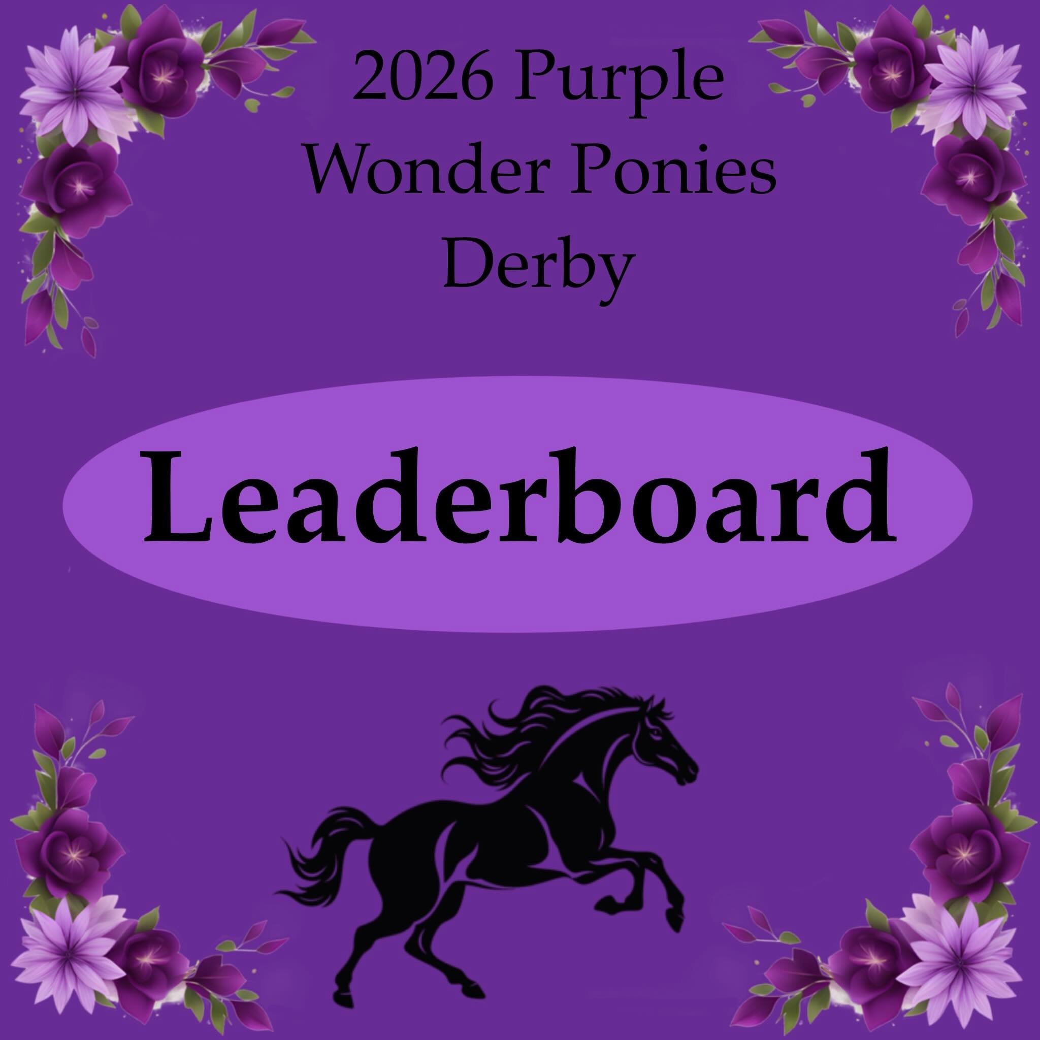 We are in the home stretch for our first ever Purple Wonder Ponies Derby! It&rsquo;s been a very competitive race with every horse in the lead at some point. Now is the time to contribute to your favorite so they can secure a victory and bragging rig