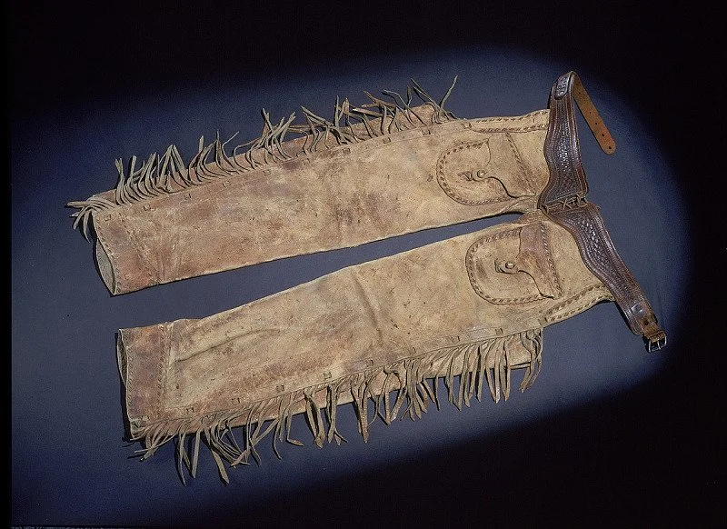 These fringed leather chaps were worn by Theodore Roosevelt in 1884.  Roosevelt&rsquo;s famous association with Western wear, including chaps, began in 1883 when he moved to the Dakota Territory to hunt buffalo and run cattle.

His time in the Badlan