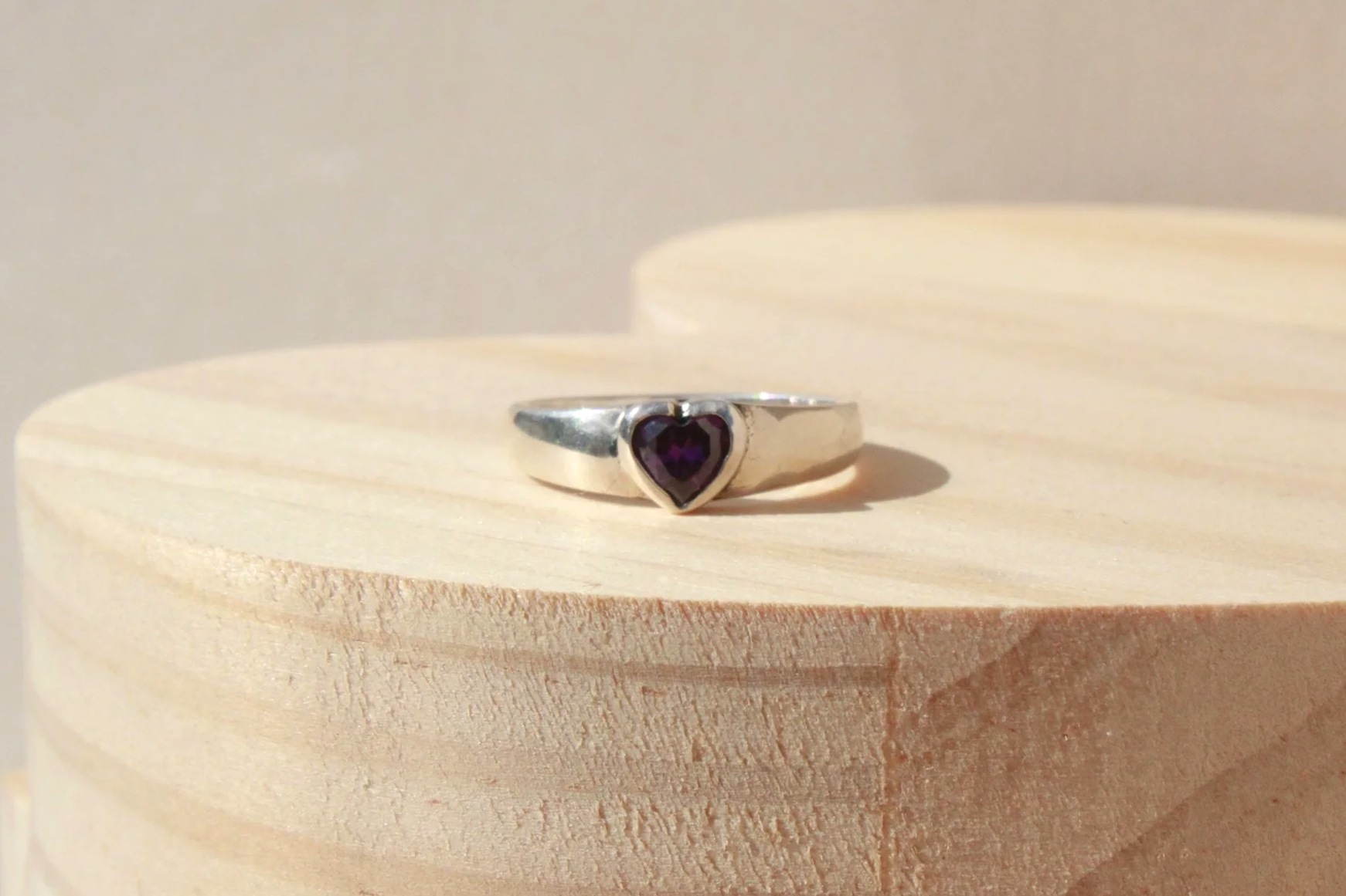 violet heart pinky ring