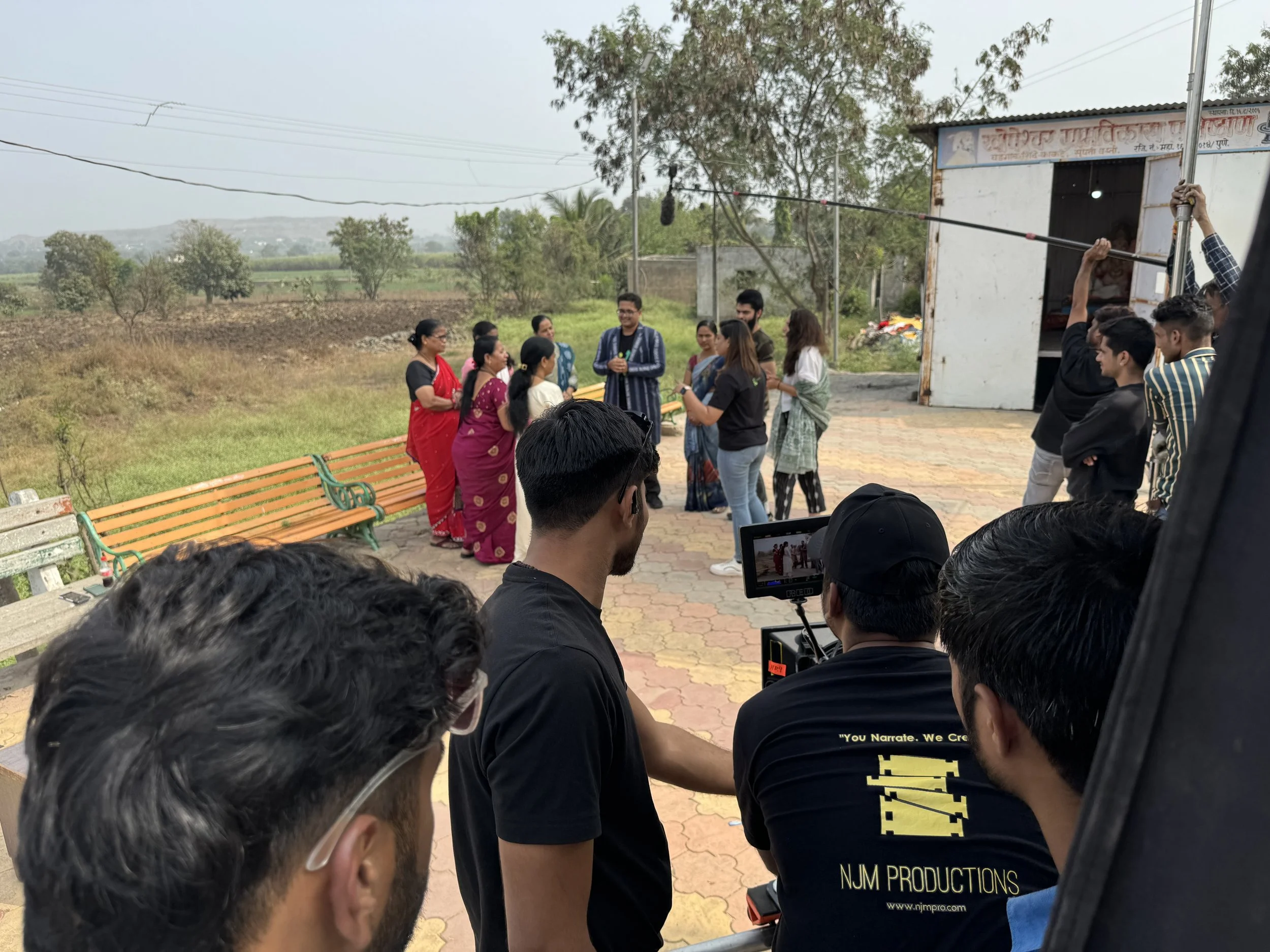 On set in Pune, India