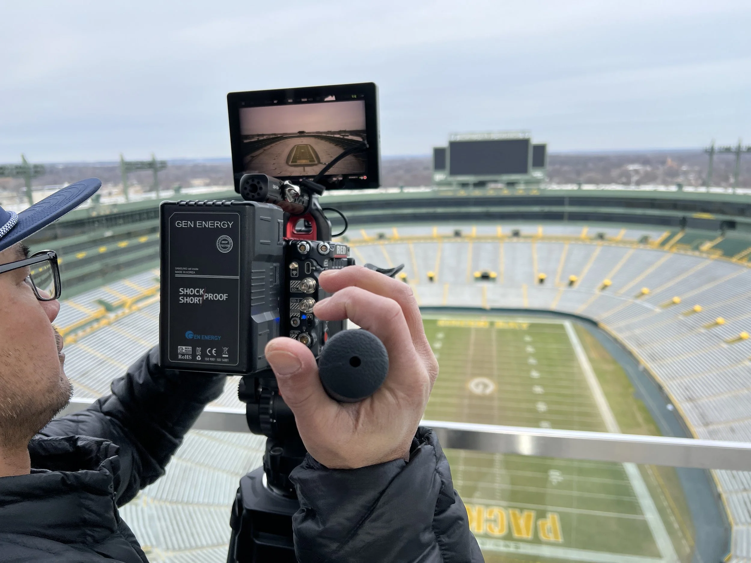 On set in Green Bay, WI. DP: Pete Santamaria