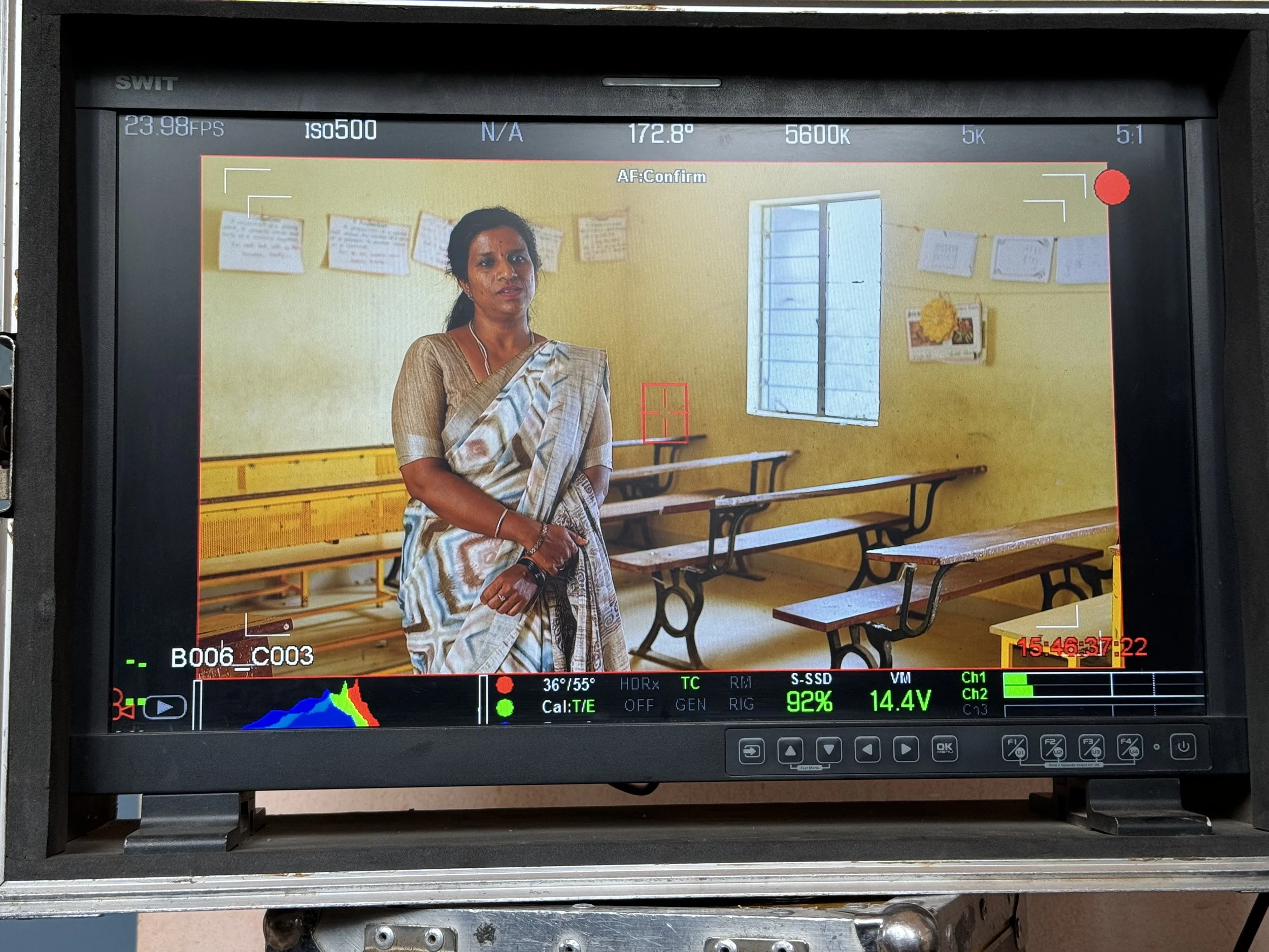 On set in Bangalore, India.