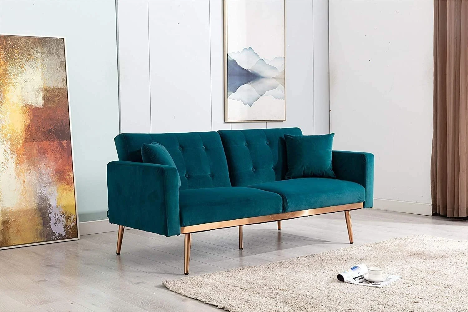 Turquoise Velvet Settee 1.jpg