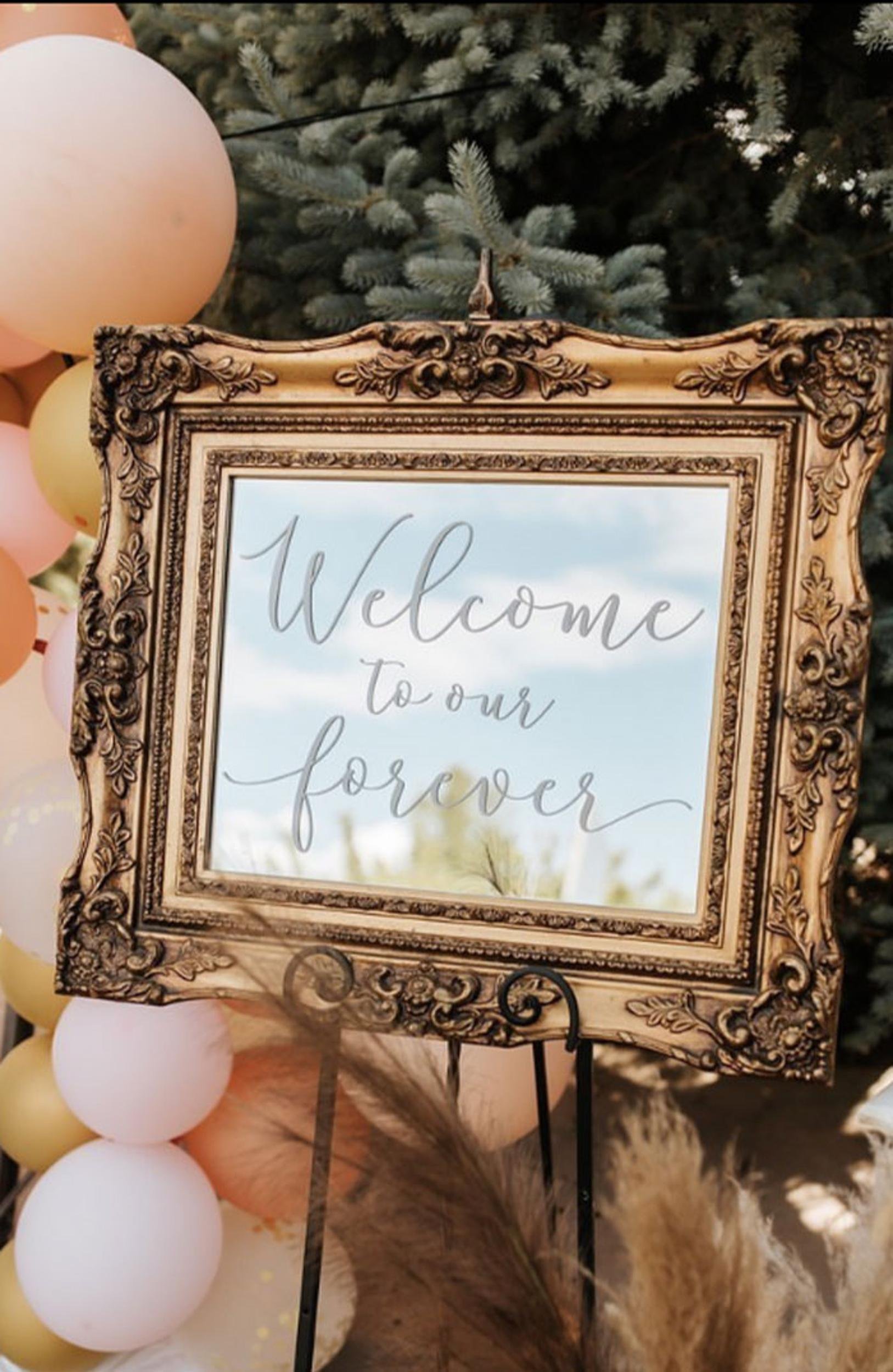 Welcome to Our Forever Gold Mirror_2 | Colorado Events Colorado Wedding Rentals.jpg