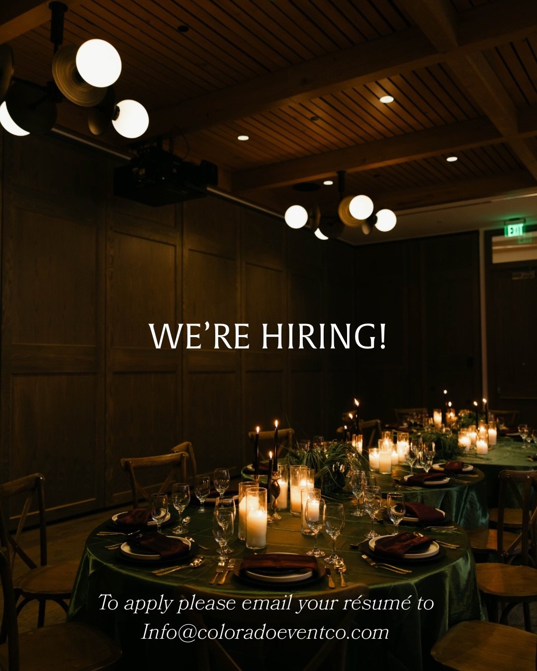 As Colorado Event Collective continues to grow, we are looking for staff for the upcoming season! 

If you enjoy:
-Being a part of the biggest day of someone&rsquo;s life
-All things weddings
-Problem solving 
-Working with a team excited to come to 