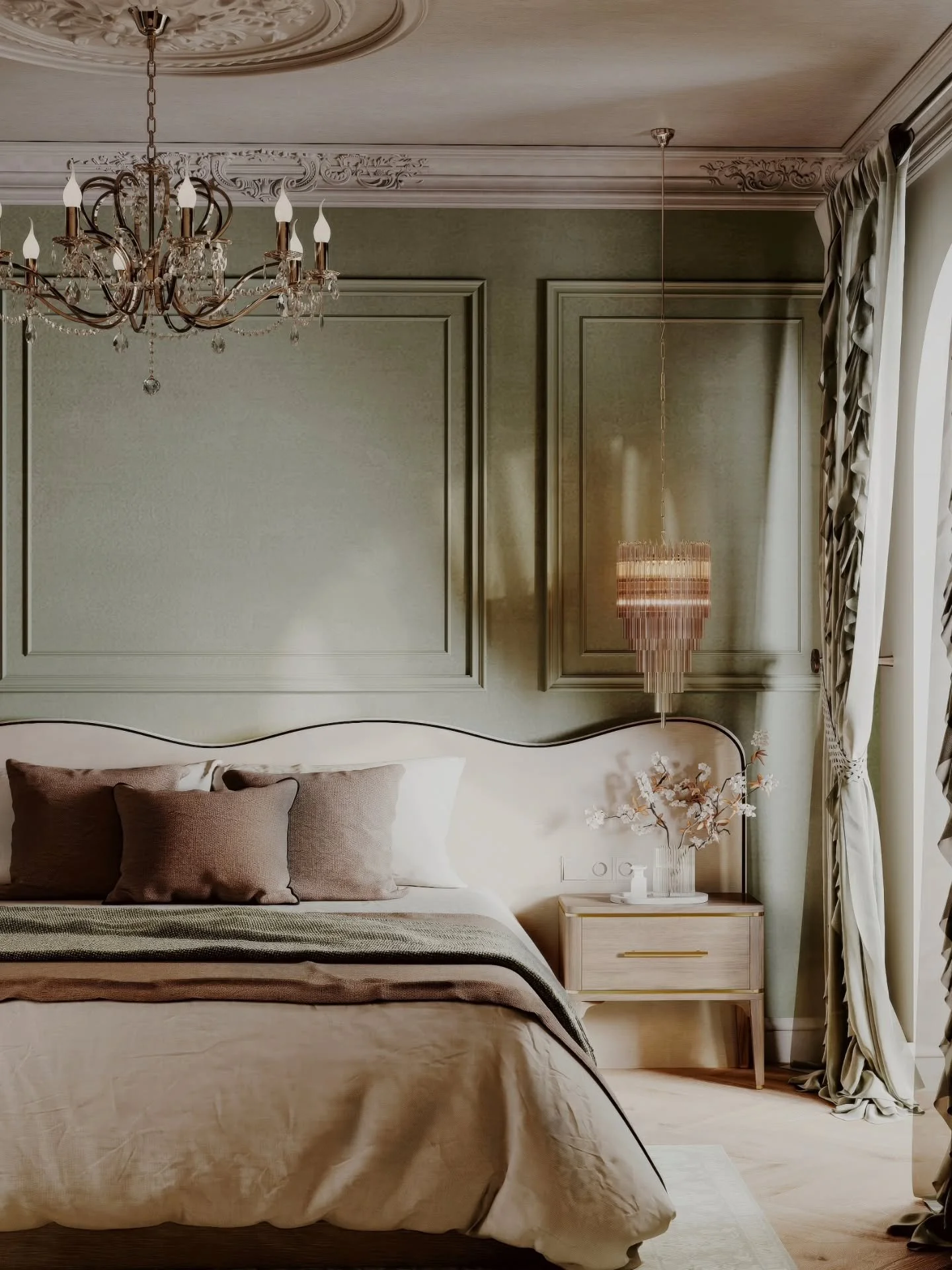 The project French Motifs draws inspiration from the architecture of the 1950s building &mdash; high ceilings, arched openings, balconies, and doors of varying heights. These features became the foundation of a concept where the history is intertwine